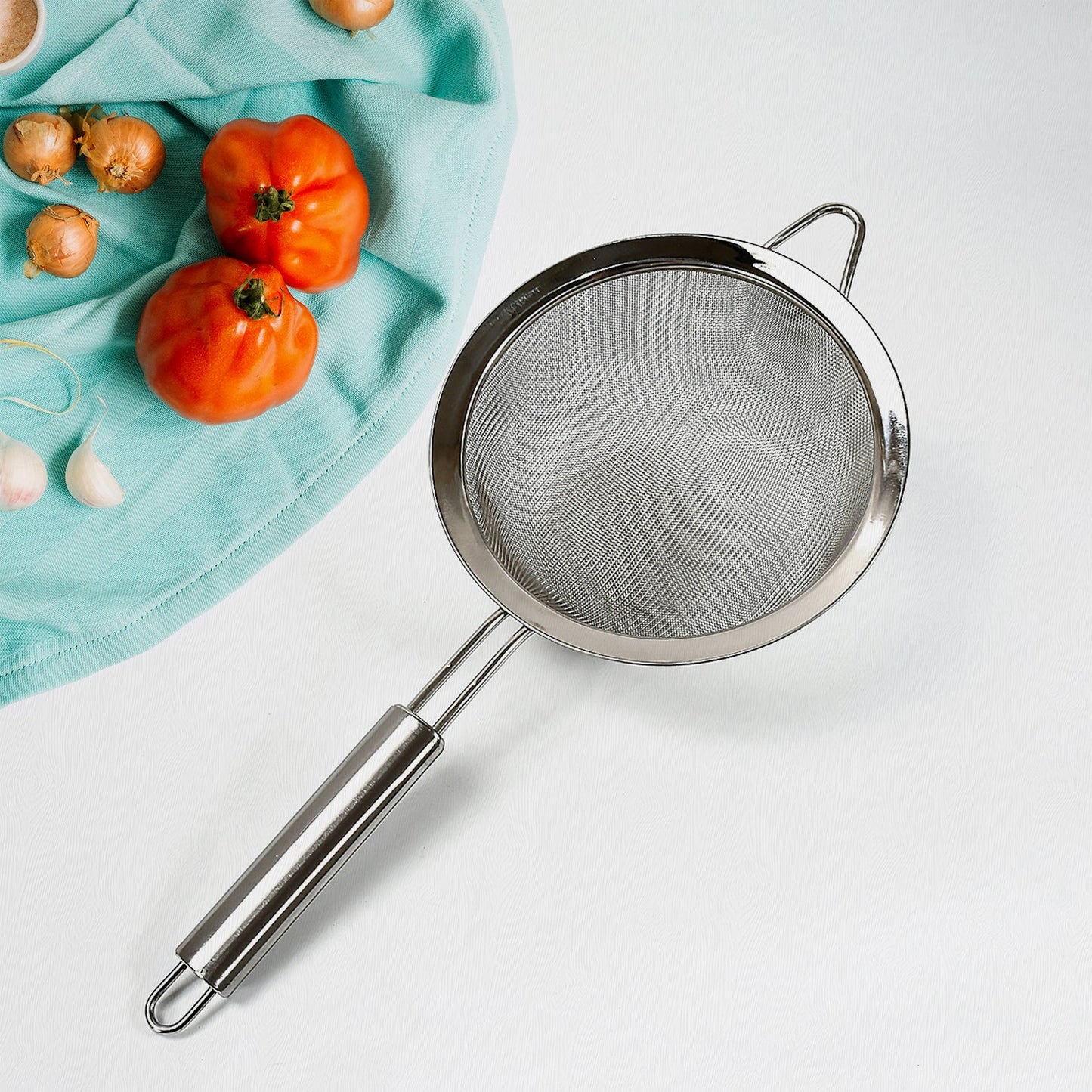 5601 Mesh Sieve Quality Stainless Steel Fine Mesh Strainer with Sturdy Handle and Hook, Ideal for Tea Coffee, Rice, Powder, Fruit Etc Kitchen Food Kitchen Utensil