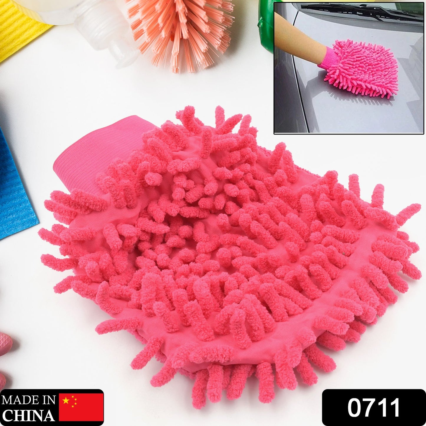 0711 double sided microfiber hand glove duster (Mix Color)