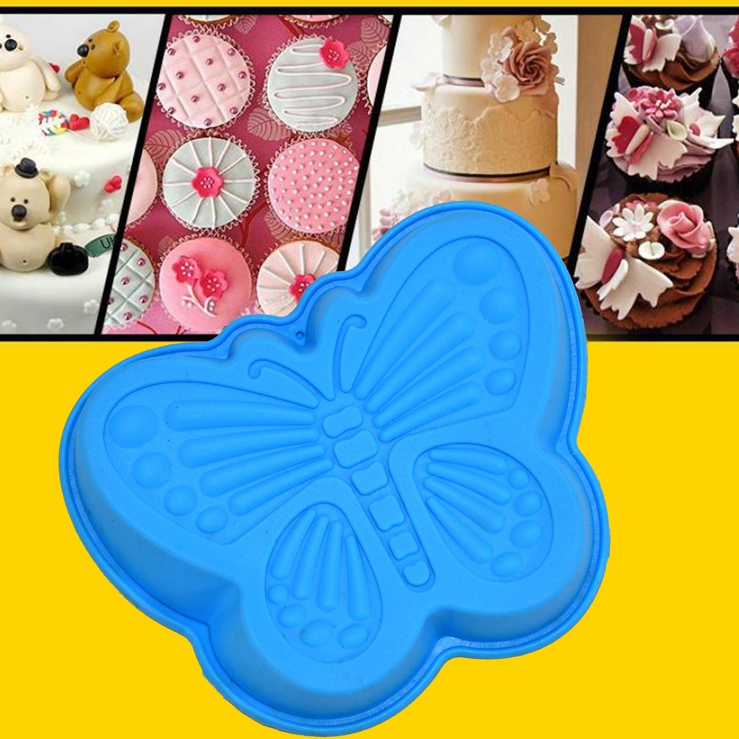 2679 Butterfly Shape Cake Cup Liners I Silicone Baking Cups I Muffin Cupcake Cases I Microwave or Oven Tray Safe I Molds for Handmade Soap, Biscuit, Chocolate, Muffins, Jelly – Pack of 4