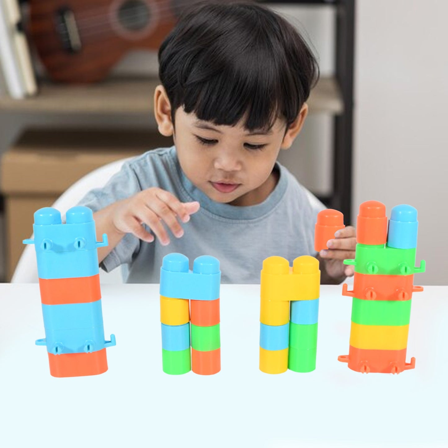 17680 Puzzle Blocks Toys Building and Construction Block Set for Children Boys and Girls (Multicolor)