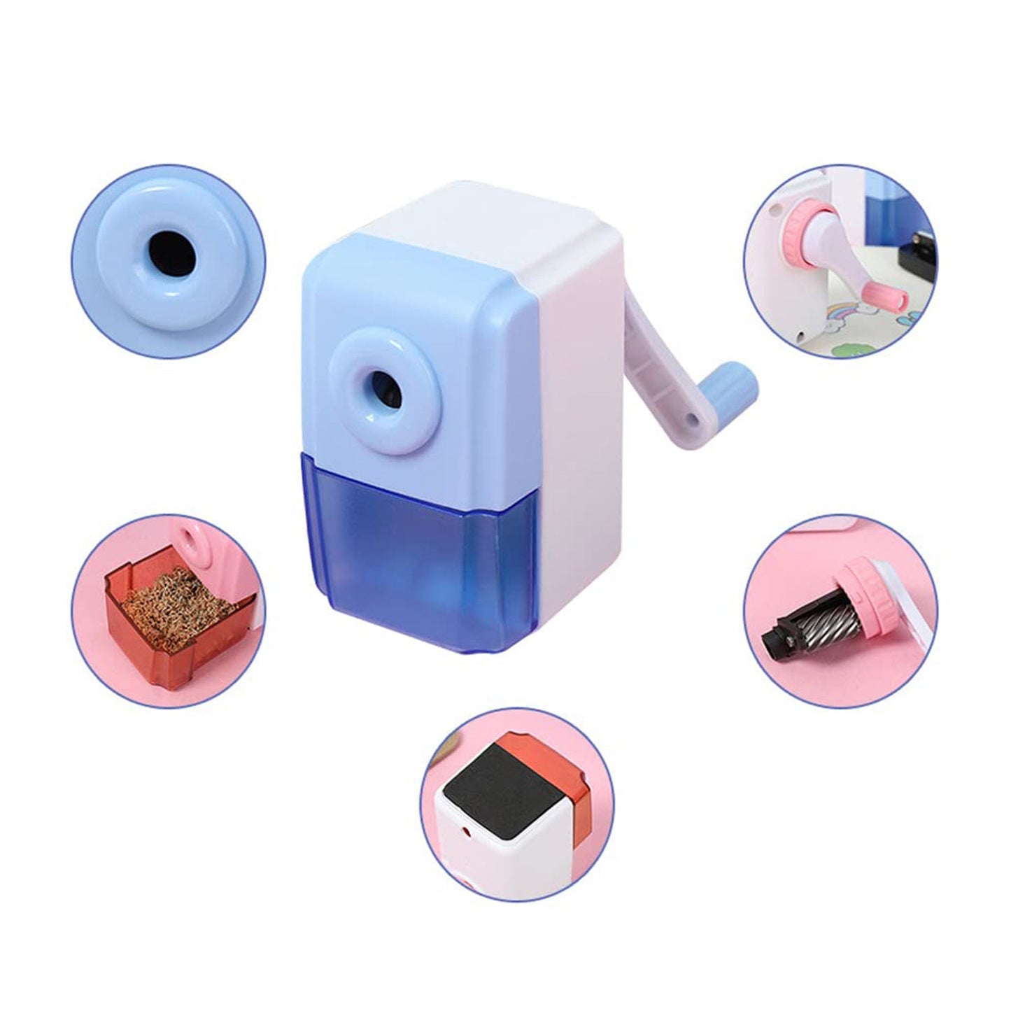 4169 Pen Pencil Sharpener | Simple Student Office Pencil Sharpener | Fashionable and Convenient Non-Slip Base Pencil Sharpener，Lightweight Manual Sharpener, Non-Slip Handle (1 Pc)