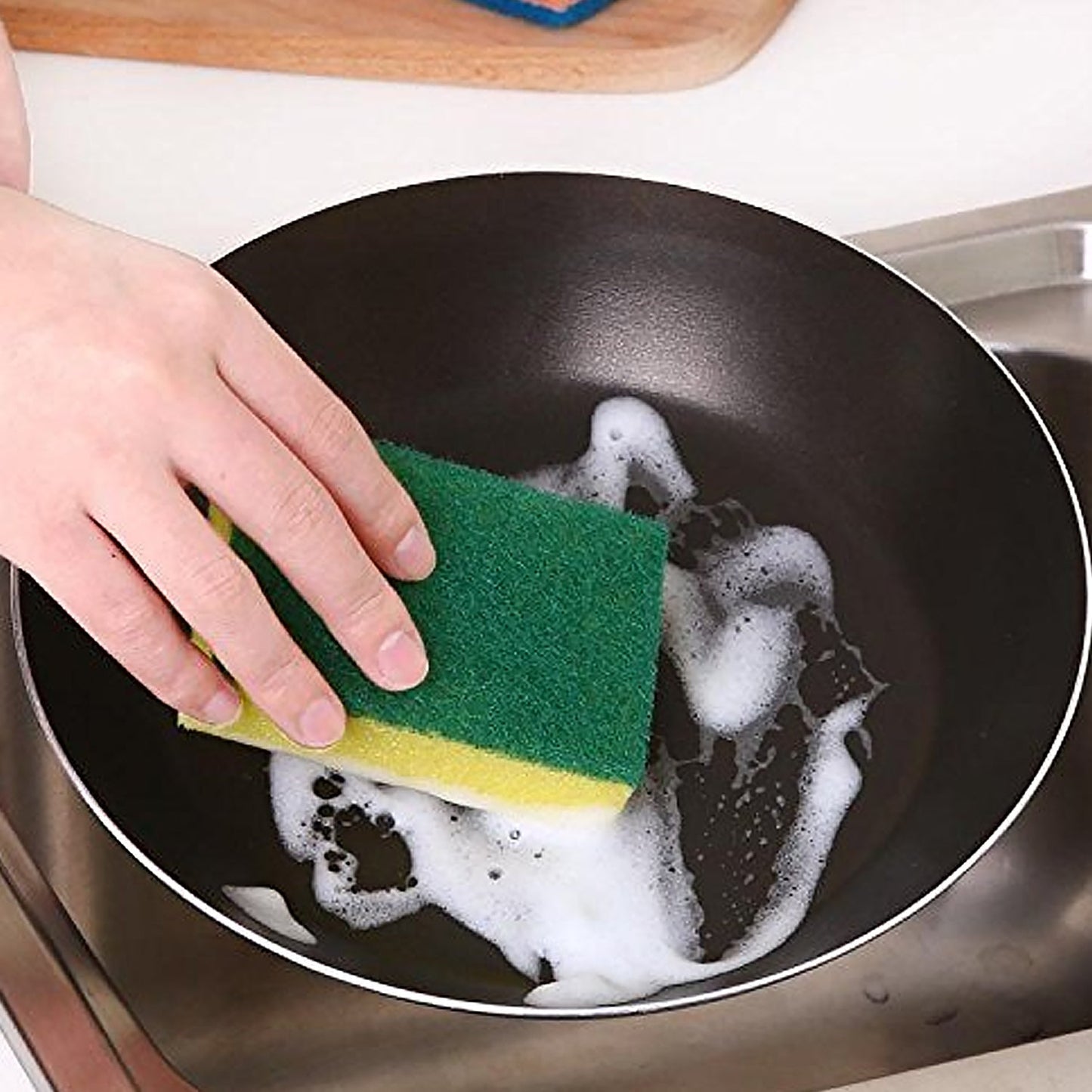 12929 Kitchen Cleaning Tool Set Microfiber Kitchen Utensils High Performance Scouring Sponge Set Dish Sponge, Stainless Steel Scouring Pad (6 Pcs Set)