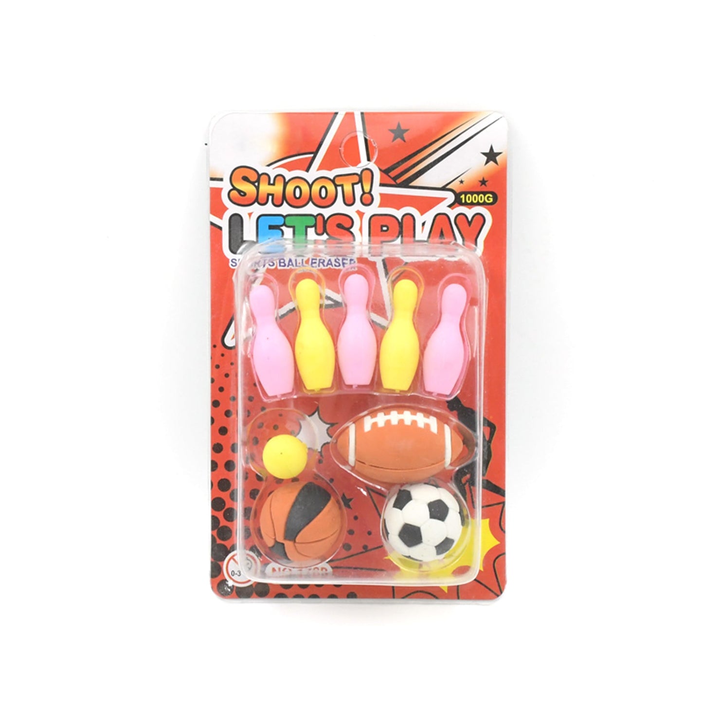 Mini Eraser Set for Kids (9 or 5 Pieces) - Fun Designs, Party Favors, School Prizes