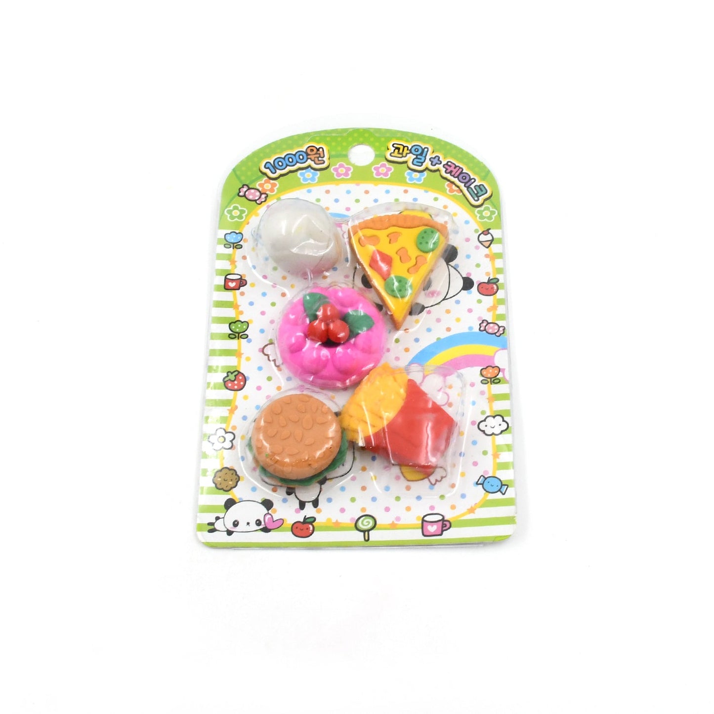 18034 3D Food Shape Fancy & Stylish Colorful Erasers, Mini Eraser Creative Cute Novelty Eraser for Children Eraser Set for Return Gift, Birthday Party, School Prize(5 Pcs Set)