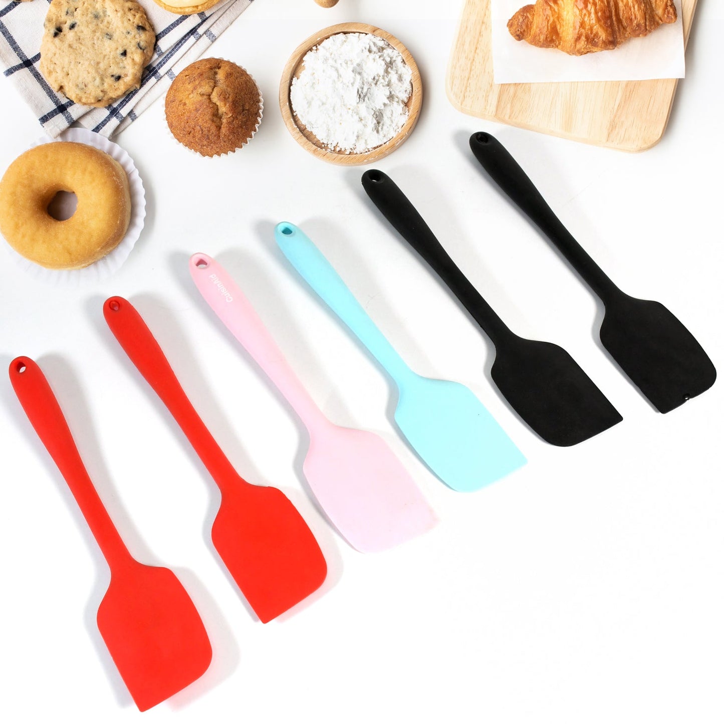 Multipurpose Silicone Spoon, Silicone Basting Spoon Non-Stick Kitchen Utensils Household Gadgets Heat-Resistant Non Stick Spoons Kitchen Cookware Items For Cooking and Baking (6 Pcs Set)