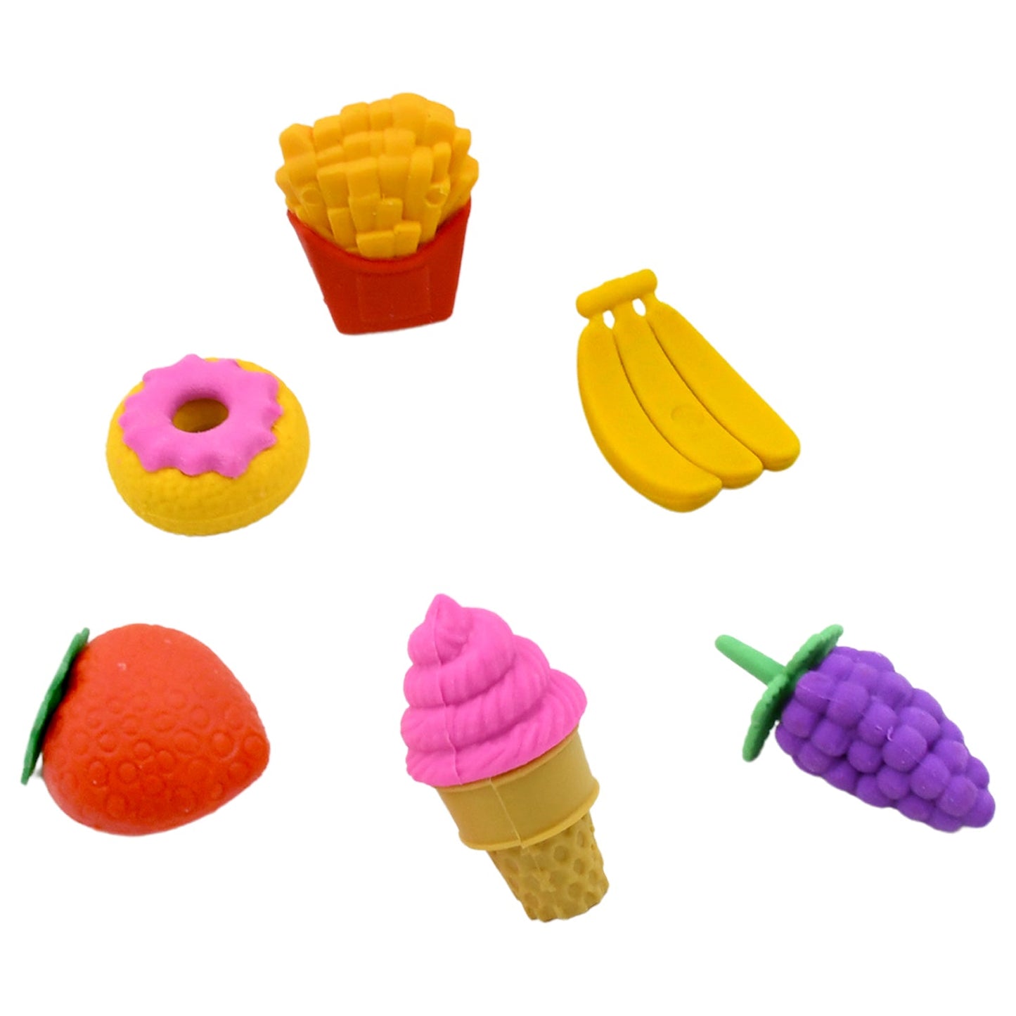 18028 3D Food Fancy & Stylish Colorful Erasers, Mini Eraser Creative Cute Novelty Eraser for Children Different Designs Eraser Set for Return Gift, Birthday Party, School Prize (1 Set / Mix Design & Color)