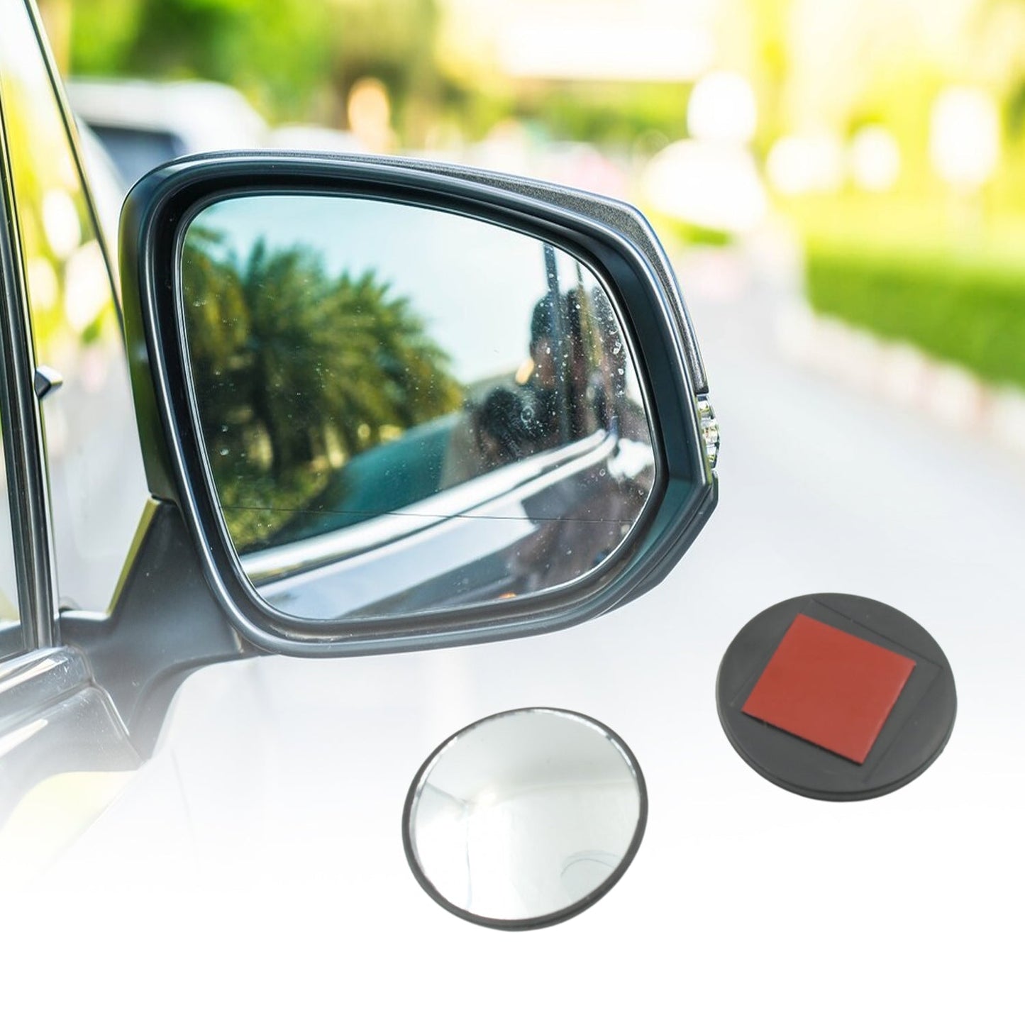 1517 Car Blind Spot Side Mirror Round HD Glass Blindspot Mirror Convex Rear View Mirror, Car Mirror Accessories Suitable All Cars, Frameless Design (2 Pcs Set )