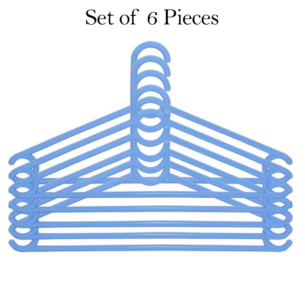 1390 Plastic Clothes Hanger (Set of 6 Pieces) 