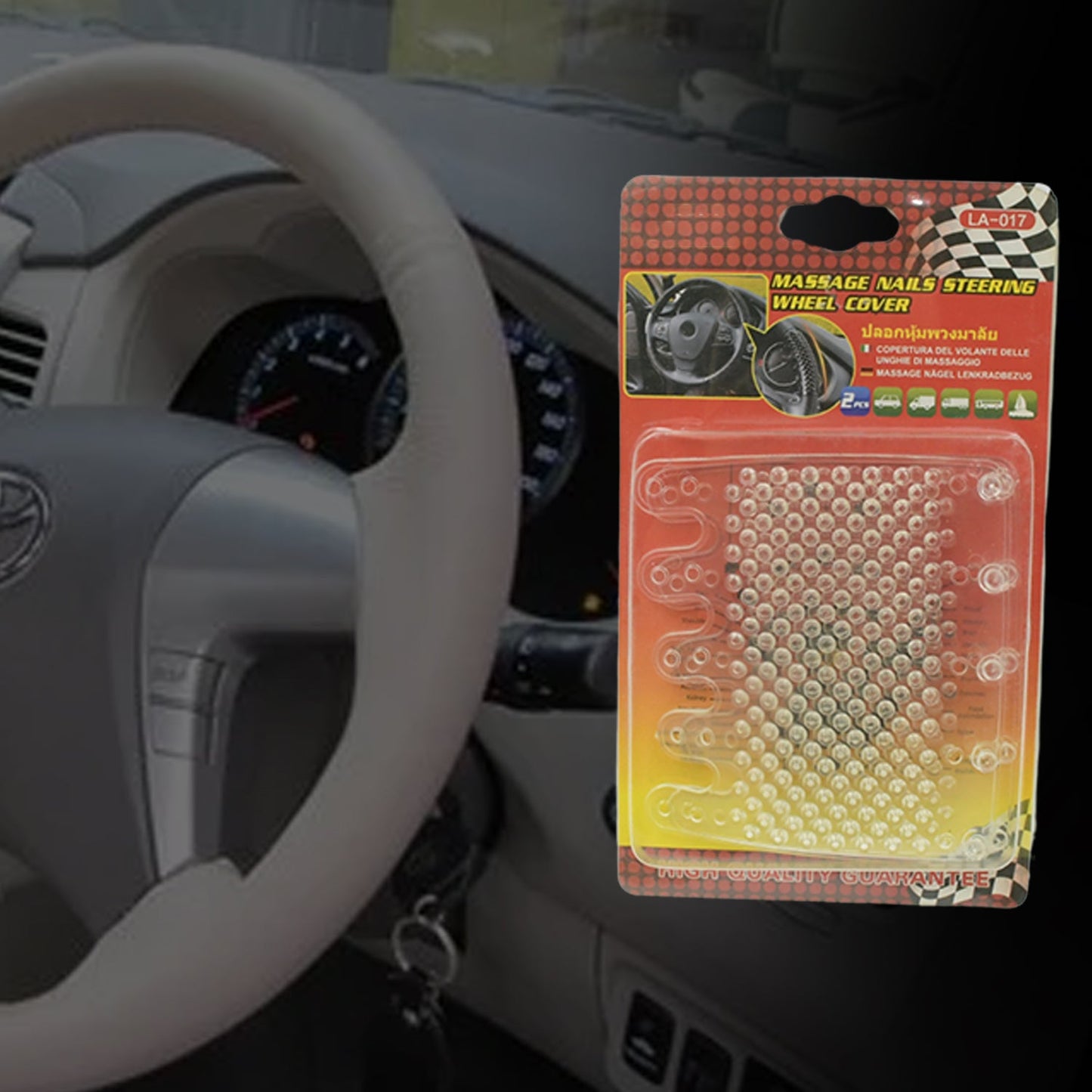 Silicon Car Massage Steering Cover High Quality Suitable For All Car (2 Pc Set)