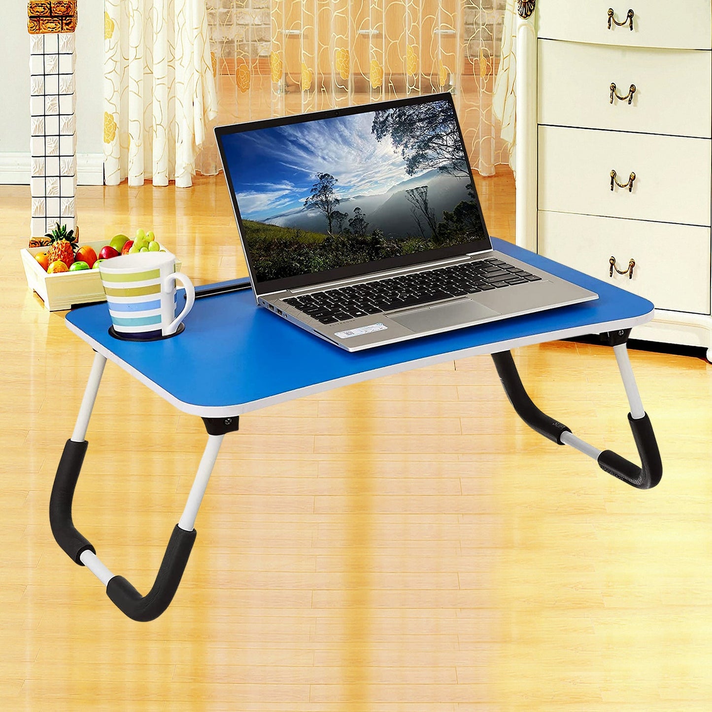 4492 Multi-Purpose Laptop Desk for Study and Reading with Foldable Non-Slip Legs Reading Table Tray, Laptop Table, Laptop Stands, Laptop Desk, Foldable Study Laptop Table