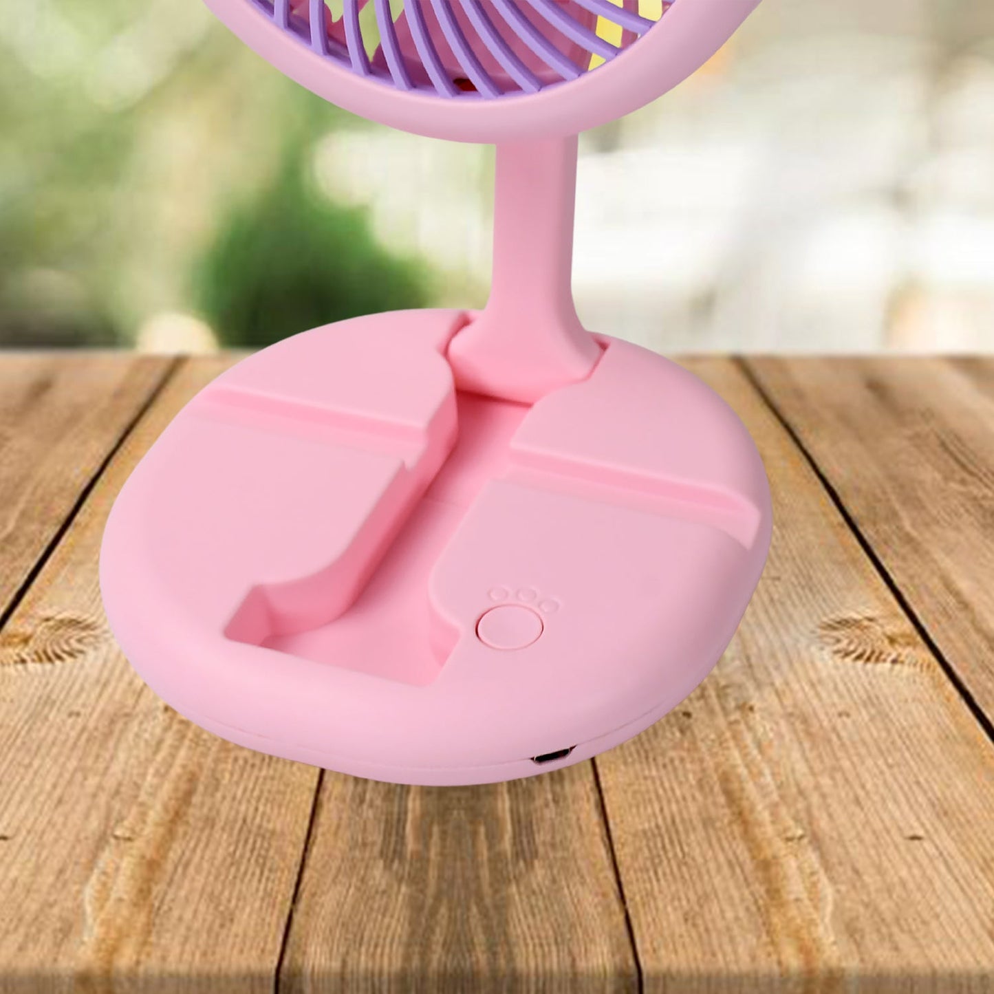 17794 USB Rechargeable Portable Fan With LED Light Heavy Duty & Foldable Fan With Charging Port Home, Outdoor, Temple