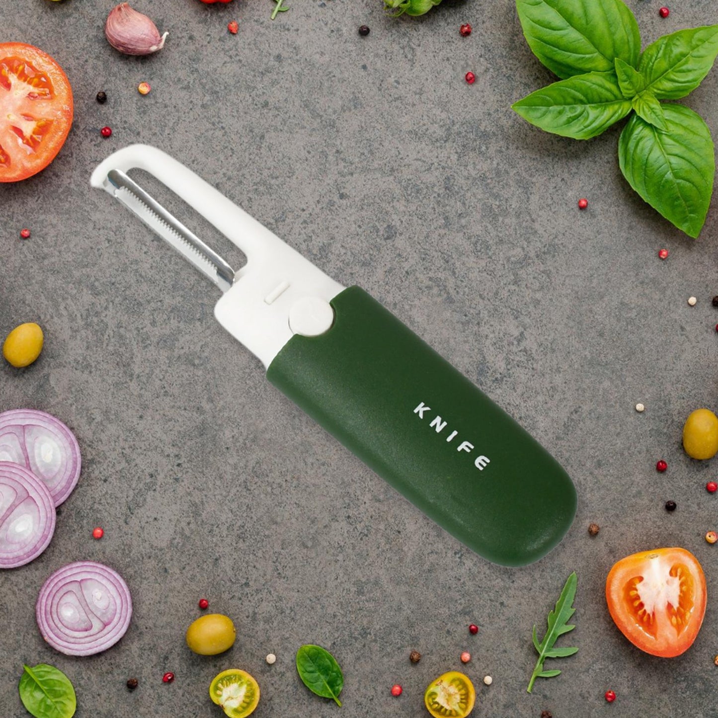 10052 Multifunctional peeler Two in one fruit knife, fruit and vegetable cutting knife+sawtooth peeler, apple, carrot, potato, fruit slice antiskid