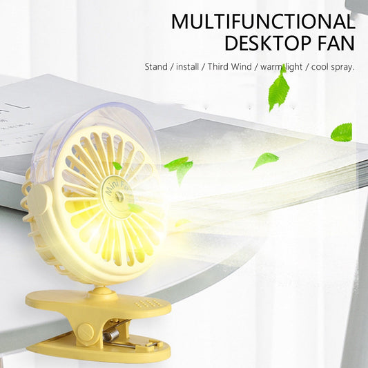 4824A Clip Desk Fan Portable Wind Desktop Table Cooling Fan in Single Button, Adjustment Mini Personal Fan for Home Desktop Office Car Indoor Outdoor Travel (Battery Not Include)