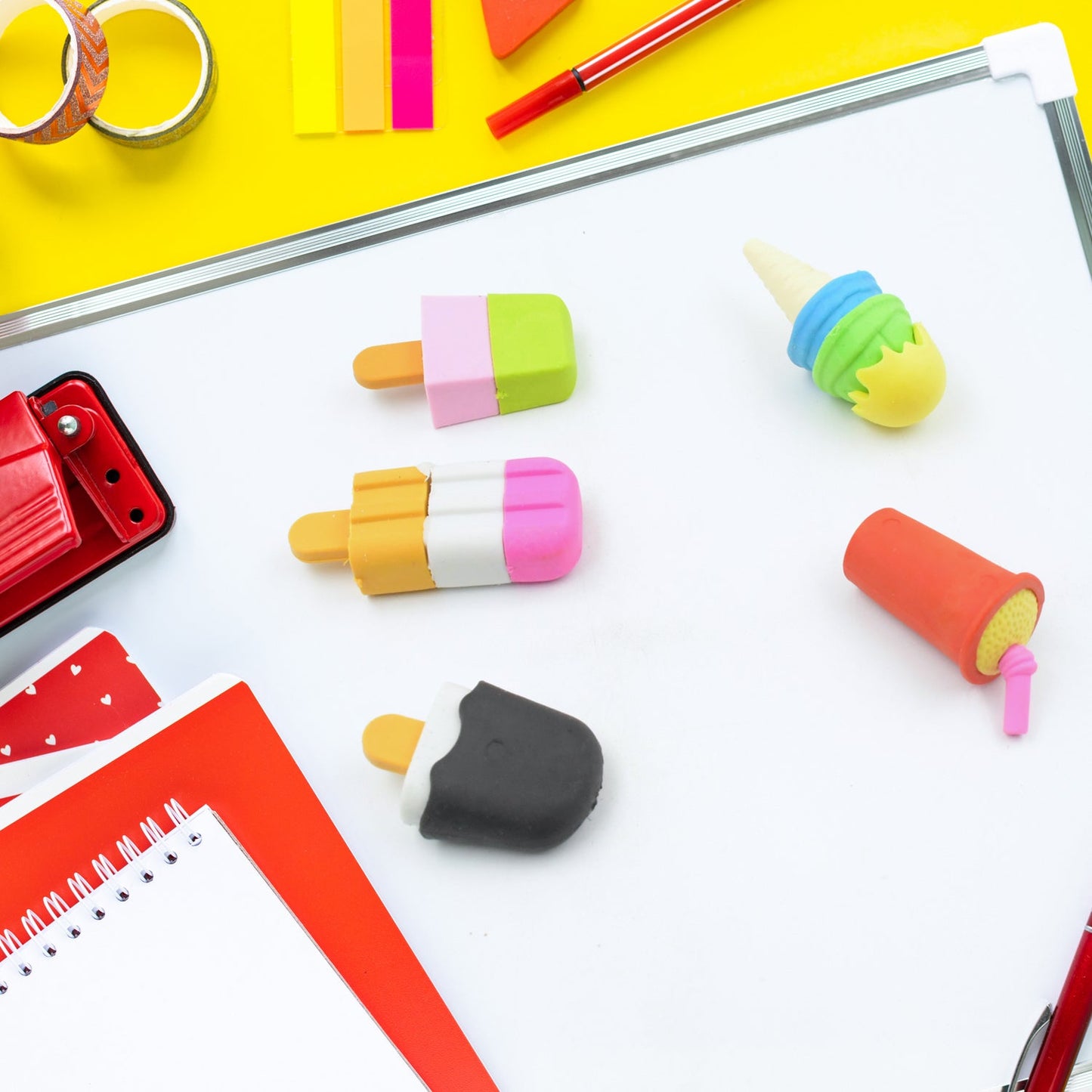 Mini Eraser Set for Kids (9 or 5 Pieces) - Fun Designs, Party Favors, School Prizes