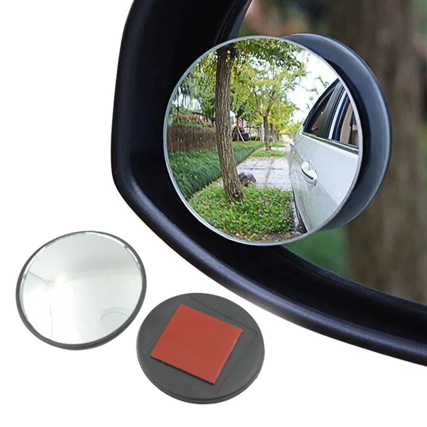 1517 Car Blind Spot Side Mirror Round HD Glass Blindspot Mirror Convex Rear View Mirror, Car Mirror Accessories Suitable All Cars, Frameless Design (2 Pcs Set )