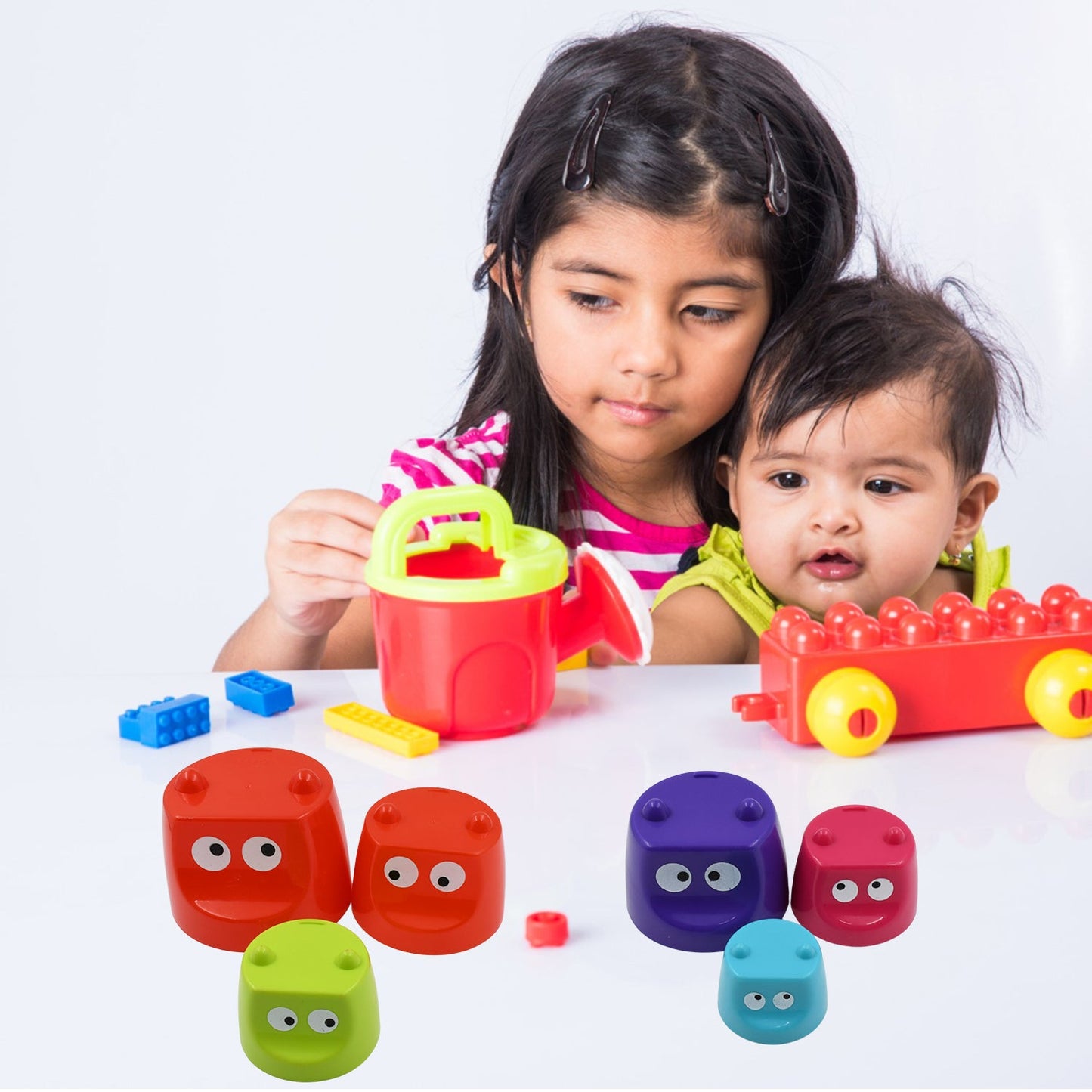 17996 Monster Cups - Activity Toy for Babies 5+ Months Plastic Multicolor Infant & Preschool Toys Develops Motor & Reasoning Skills Birthday Gifts for Boys Girls Age 5+ Months Kids (1 Set)