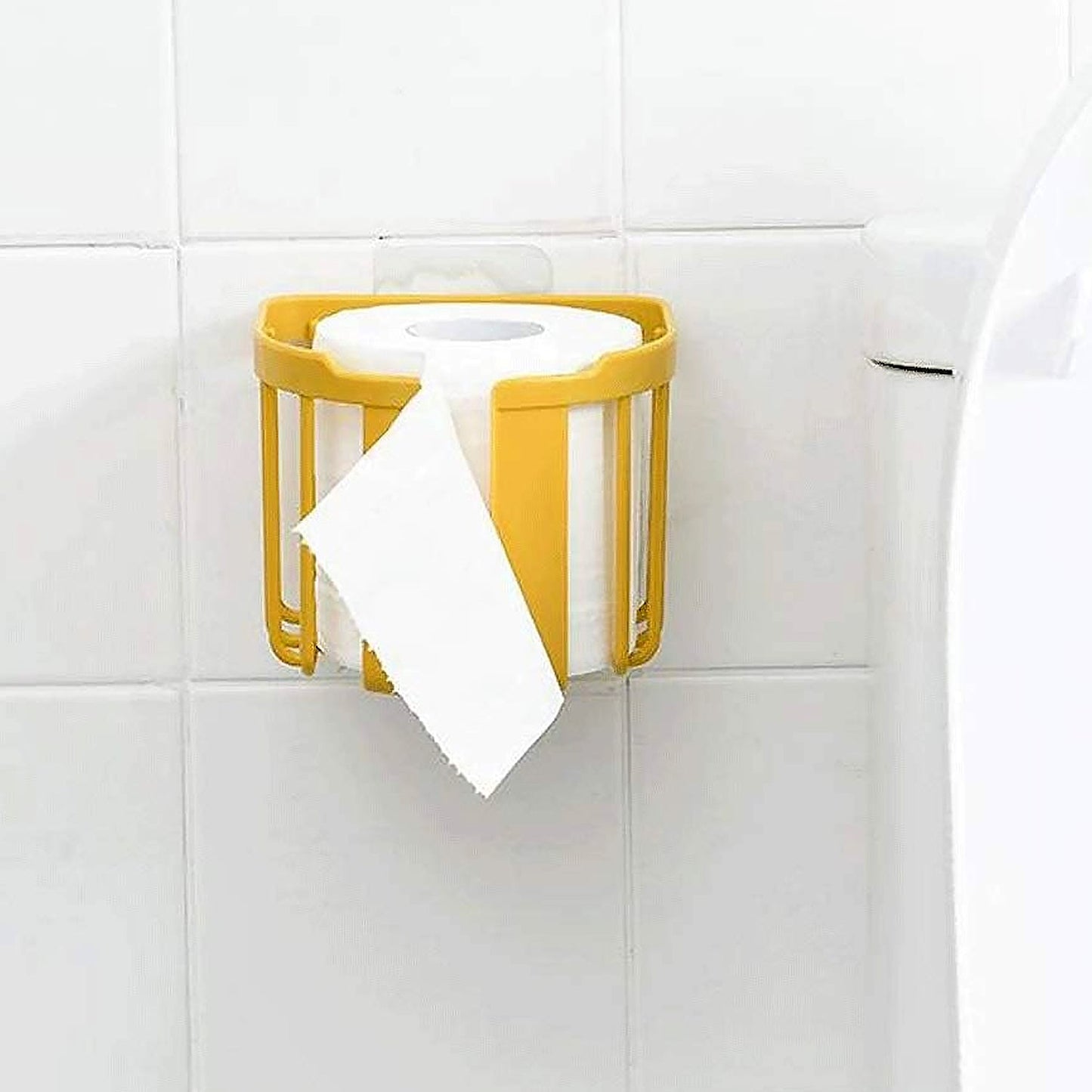 17881 Toilet Paper Holder Bathroom, Tissue Roll Wall Mounted Plastic Bathroom Toilet Paper Roll Holder, Tissue Holder with Storage and Dispenser for Bathroom, Kitchen, Washroom | 14 x 13.5 x 11 Cm