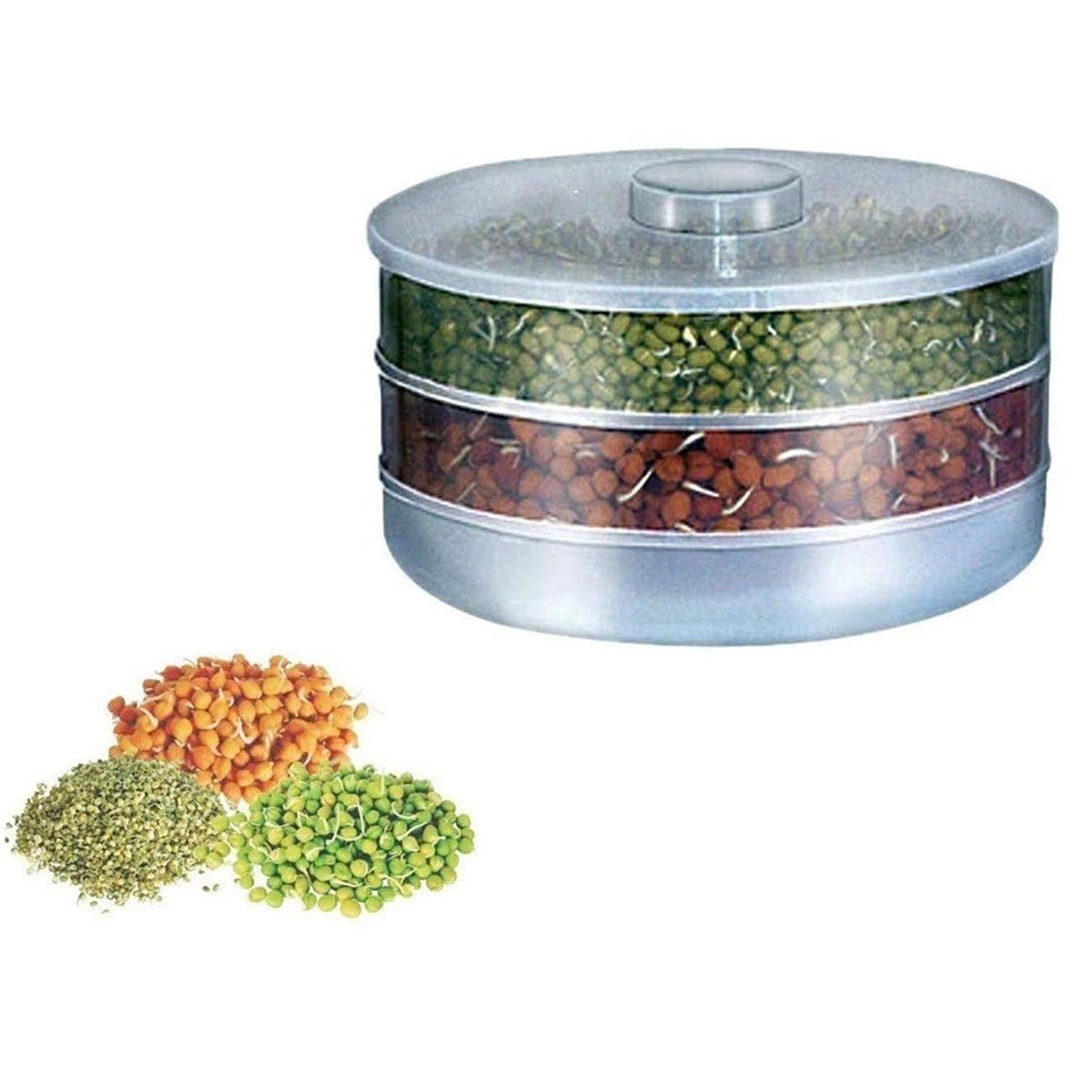 5580 Miracle Plastic Healthy Hygienic Sprout Maker with 3 Compartments for Home, Kitchen (1 Pc)