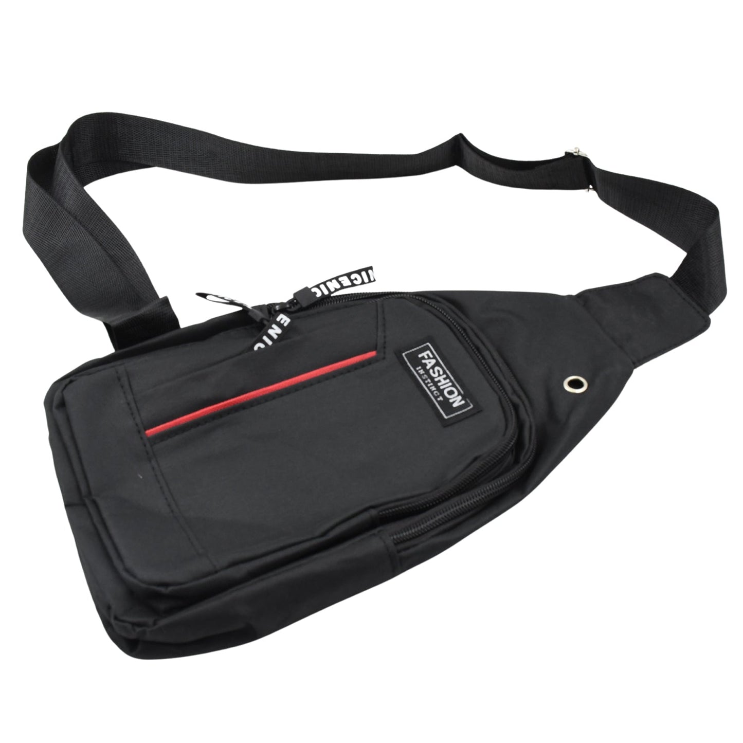 12859 Waterproof Anti Theft Cross-body fanny pack waist bag, Shoulder Bags Chest Men Casual fashion USB Charging earphone hook Sling Travel Bag (1 Pc)