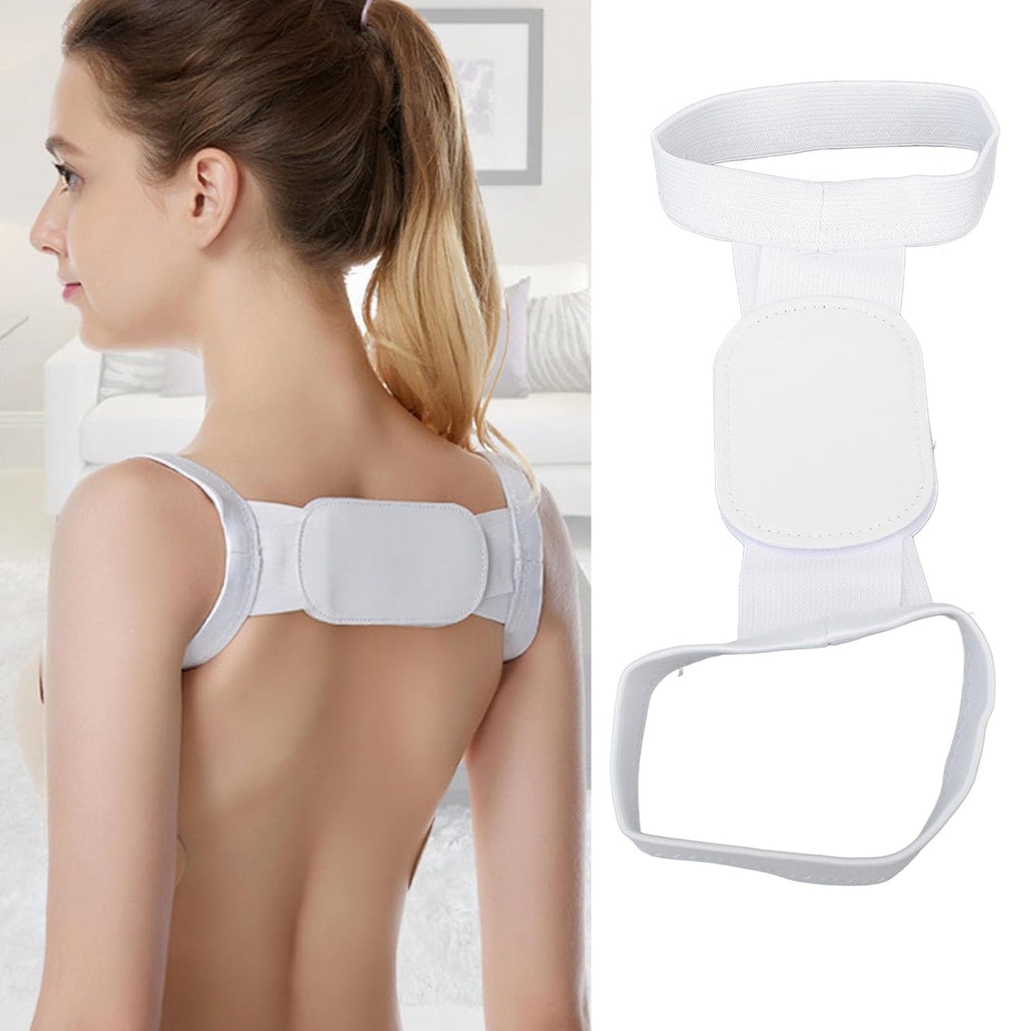 6628 Back and Shoulder Posture Corrector for Adult and Child Corset, Back Support Band, Corrective Orthosis, Posture Correction Health Back Brace Shoulder Support Back Support Belt