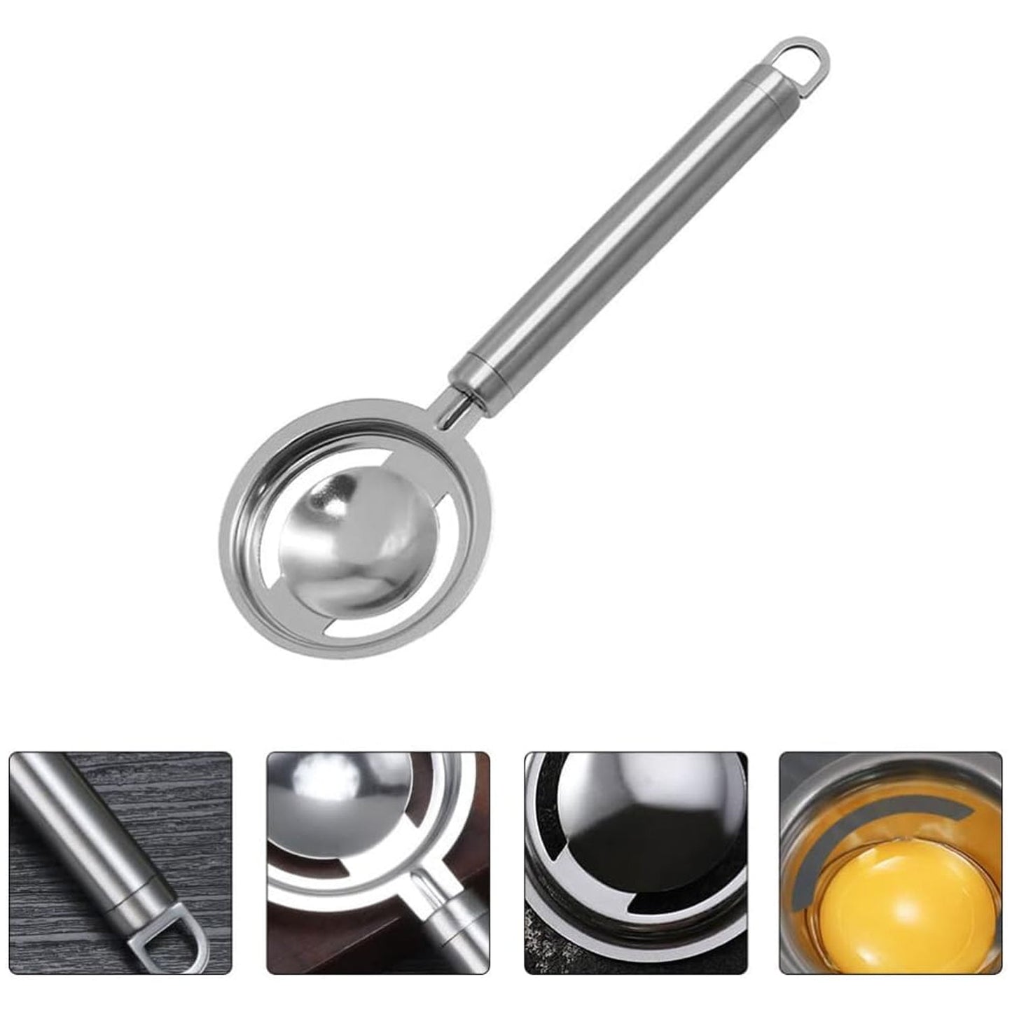 5898 kitchen tools Egg Yolk White Separator Stainless Steel Egg White Separator Tools Eggs Yolk Filter Gadgets Kitchen Gadgets Separating Funnel Spoon Egg Divider Tools