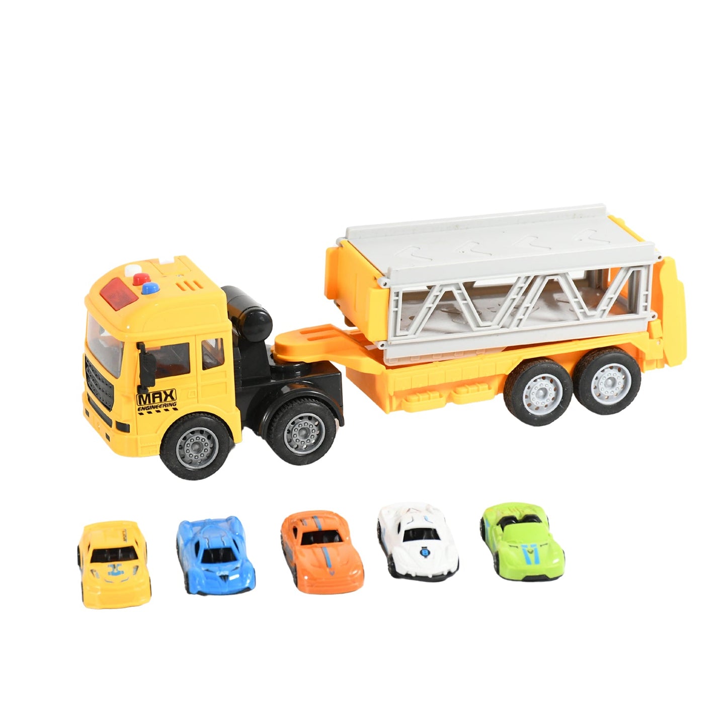 17687 Realistic Long-Haul Toy Vehicle Transport Playset with Lights and Sound