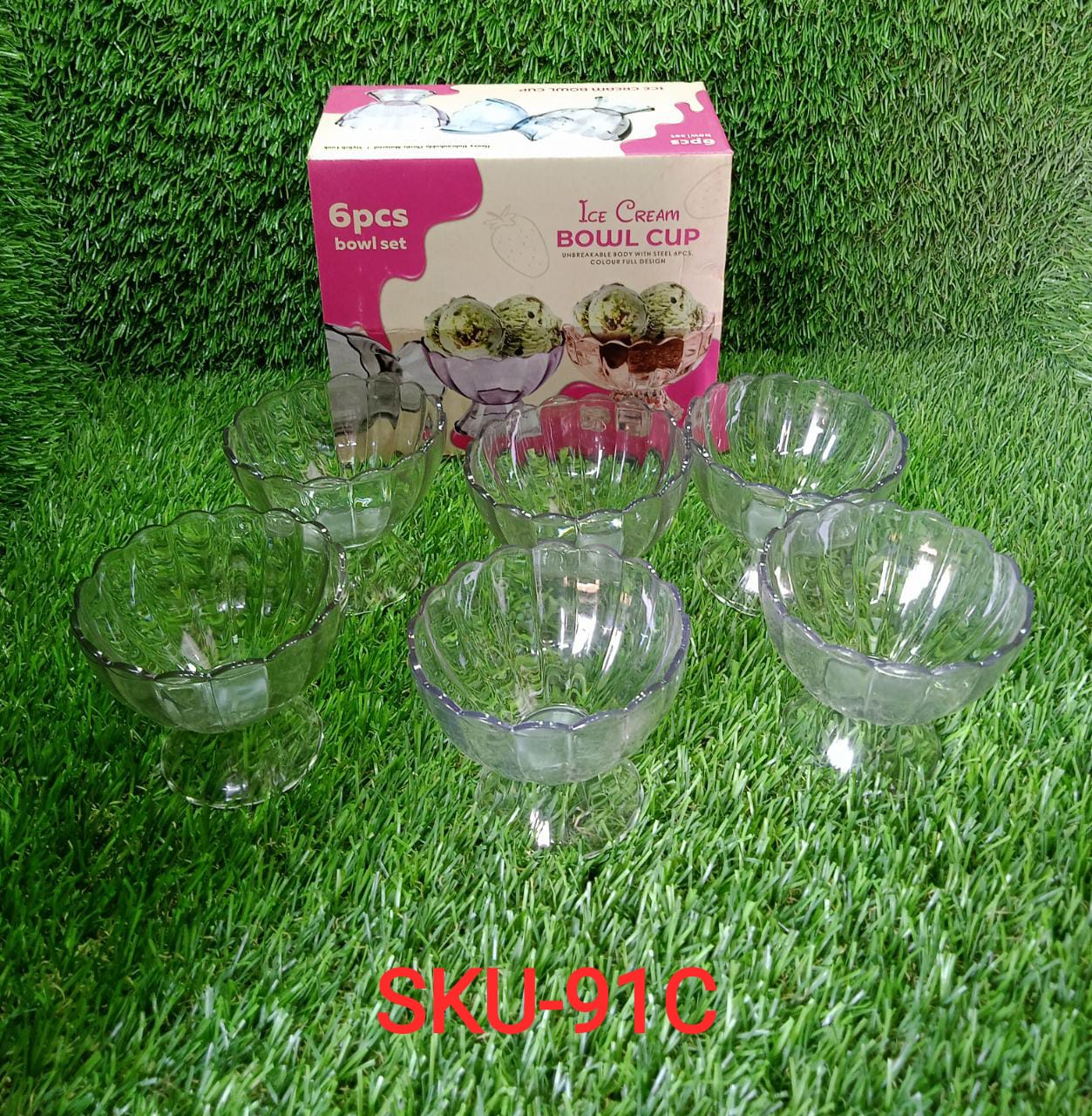 0091C Serving Dessert Bowl Ice Cream Salad Fruit Bowl - 6pcs Serving Dessert Bowl Ice Cream Salad Fruit Bowl - 6pcs