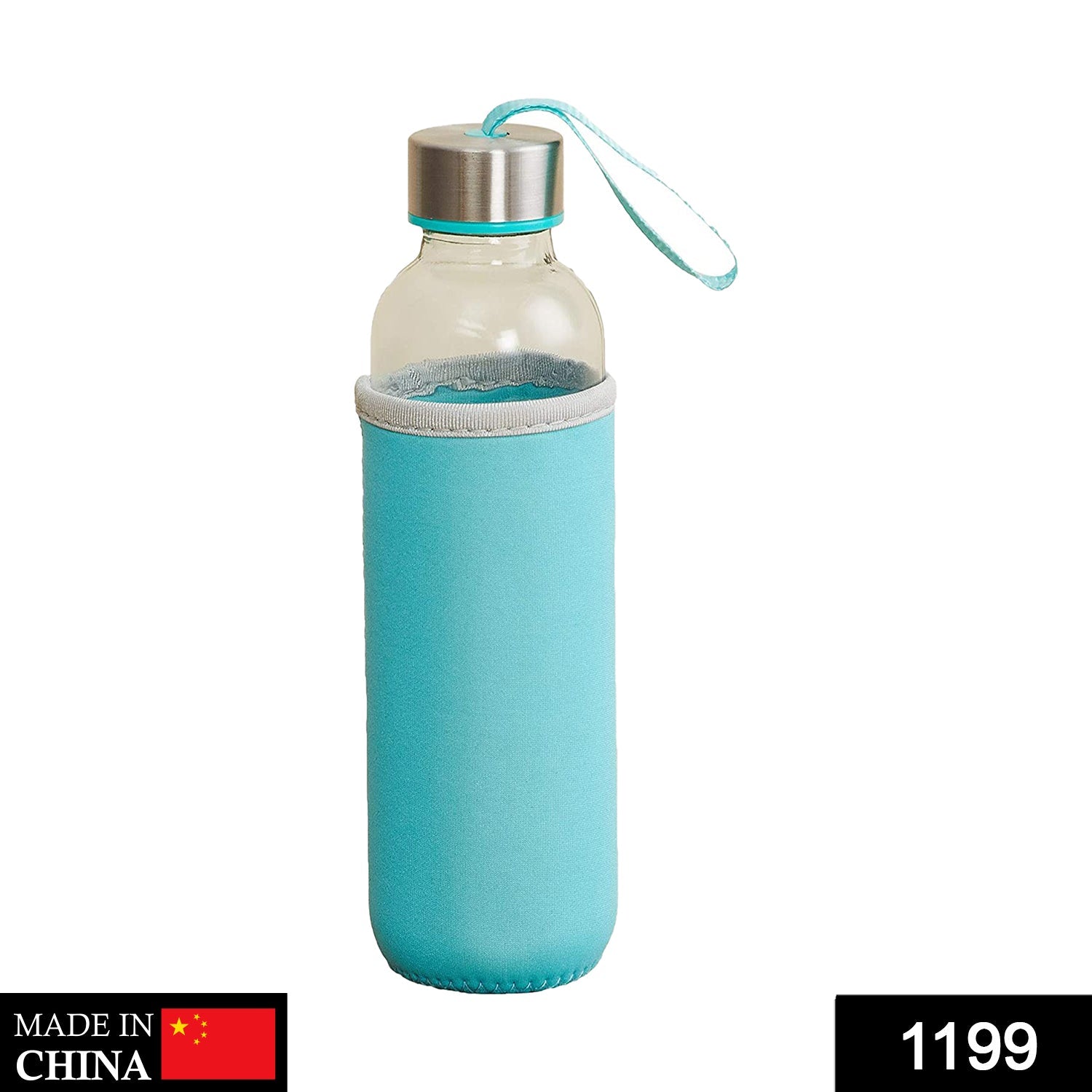 1199 Glass Water Bottle (500 ml) With Cover 