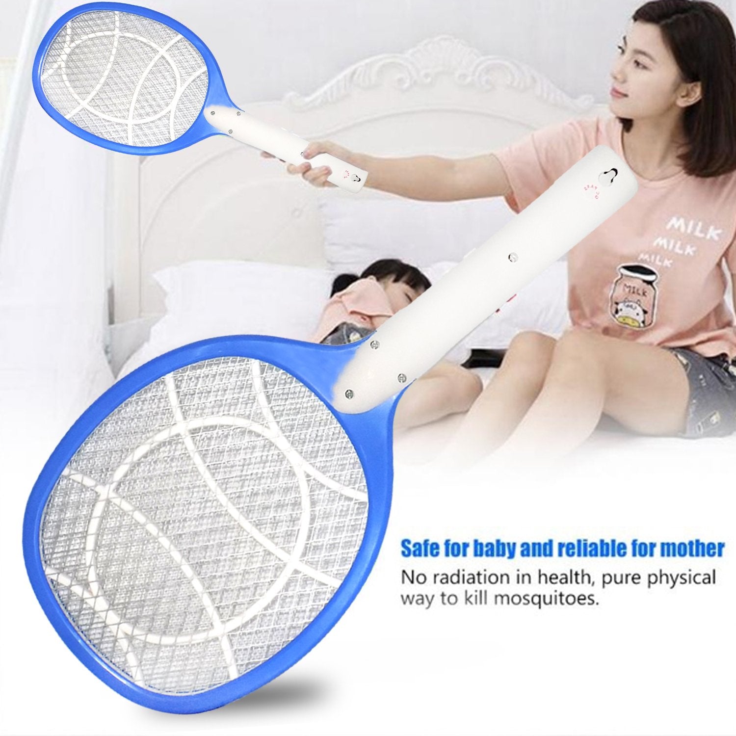 1722 Anti Mosquito Racket - Rechargeable Insect Killer Bat 