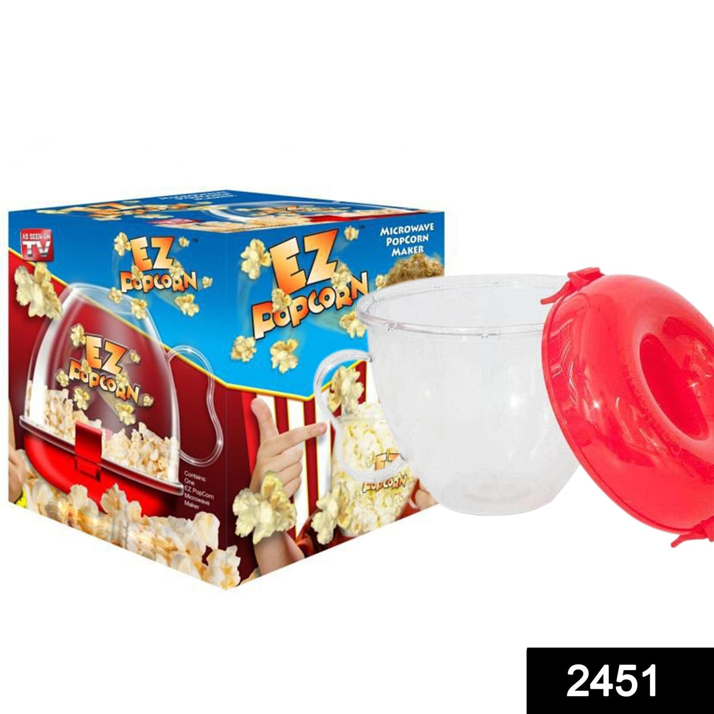 2451 Ez Plastic Popcorn Maker (Multicolour) 