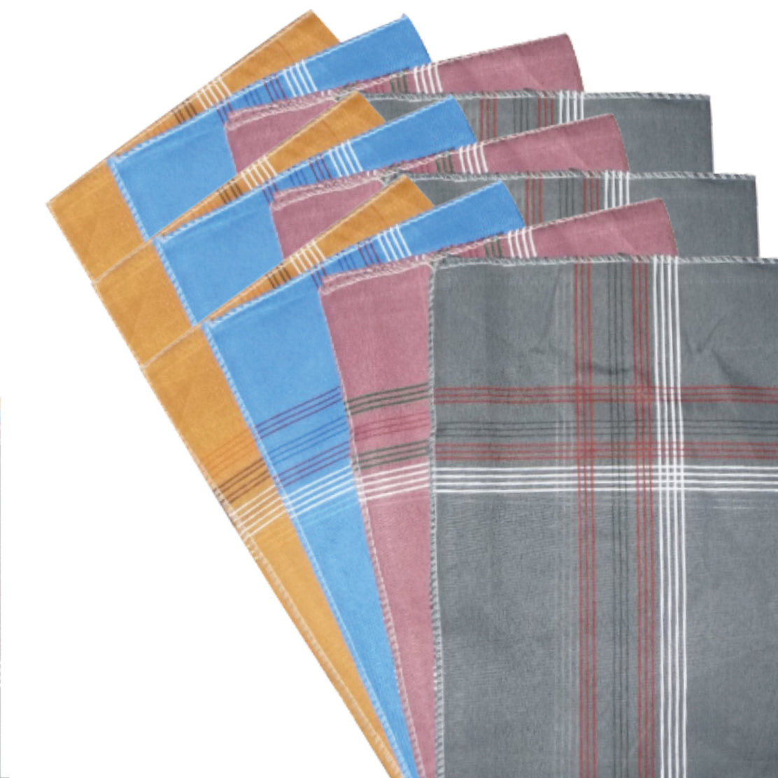 1532 Men's King Size Formal Handkerchiefs for Office Use - Pack of 12 