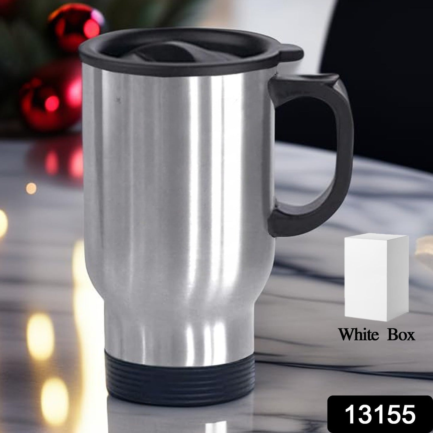 Stainless Steel Vacuum Glass Insulated Glass Coffee Cups Double Walled Travel Mug, Car Coffee Mug (With Lid & Handle / 1 pc)