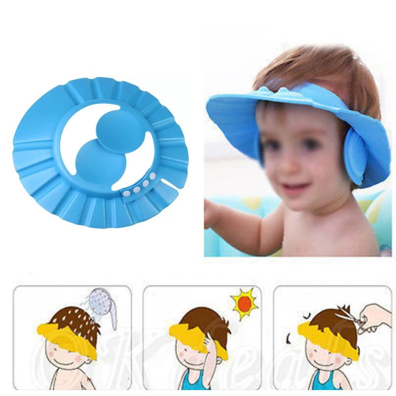 0378 Adjustable Safe Soft Baby Shower cap Your Brand