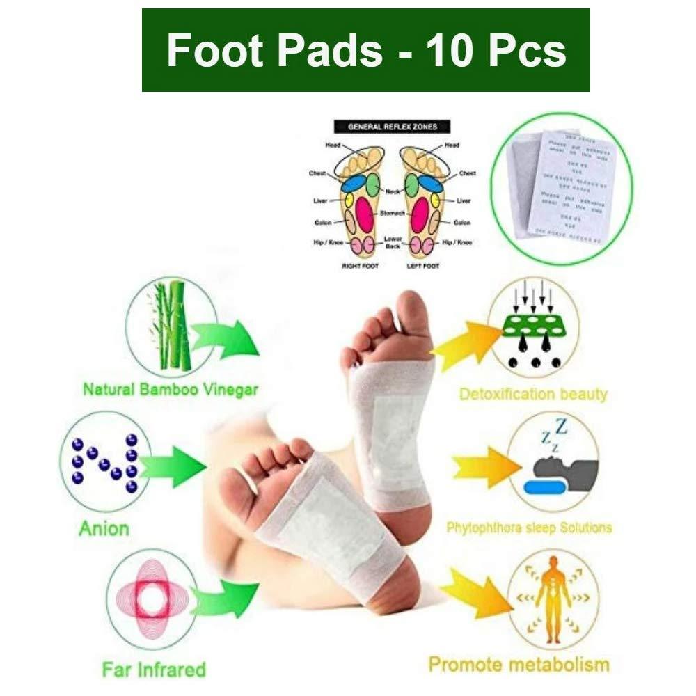 644 kinoki Cleansing Detox Foot Pads, Ginger & salt Foot Patch -10pcs (Free Size, White) 