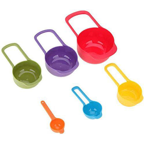 0811 Plastic Measuring Spoons for Kitchen (6 pack) 