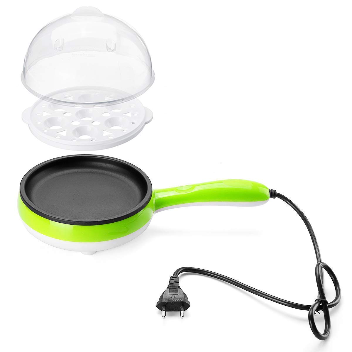 2150 Multi functional Electric 2 in 1 Egg Frying Pan with Egg Boiler Machine Measuring Cup with Handle 