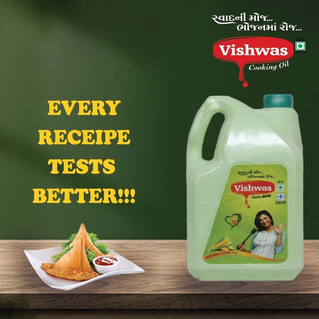 5993 Vishwas Refined Corn Oil 5 Liter Bottle | Makai Oil 100% Pure Corn Cooking Oil | Pure Edible Corn Oil 5L