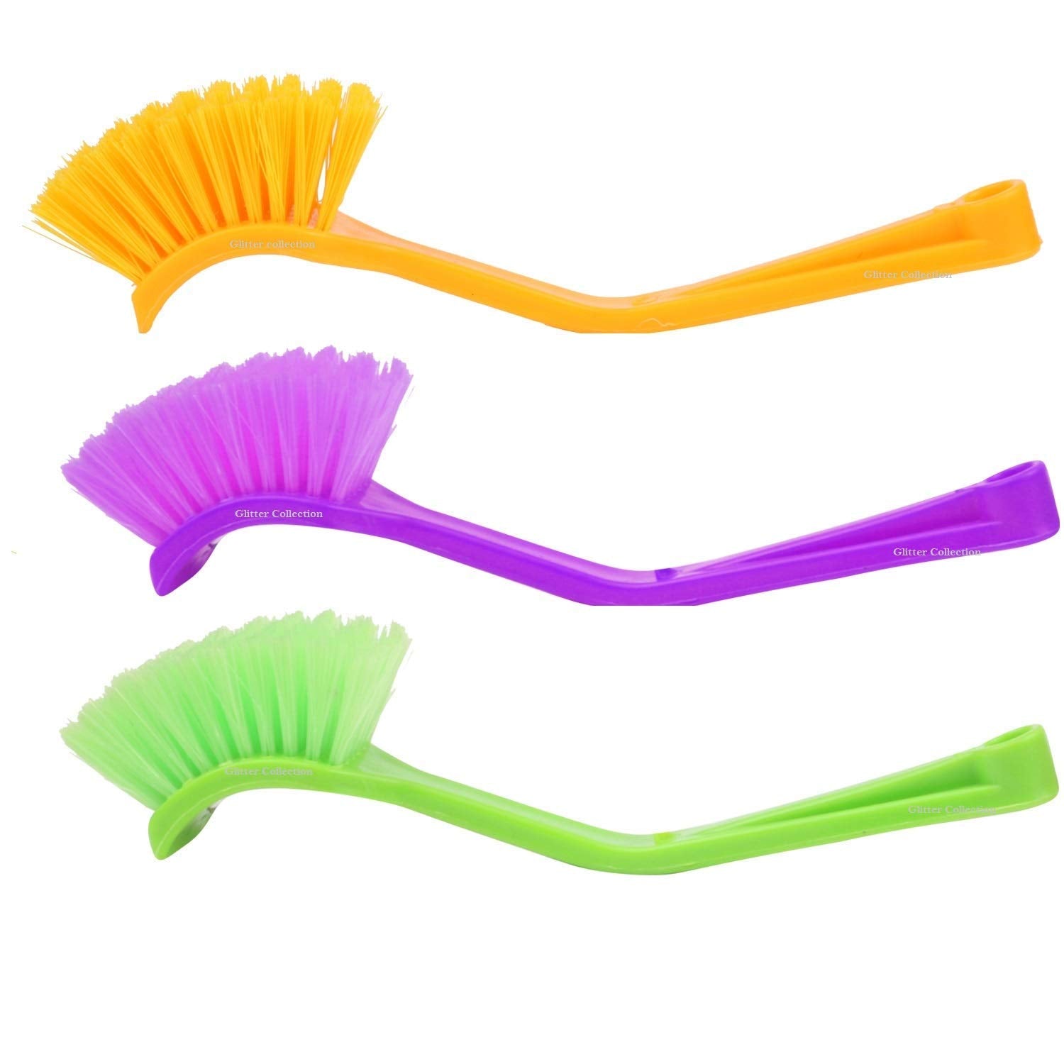 1375 Plastic Wash Basin/Toilet Seat Cleaning Brush (Multicolour) 