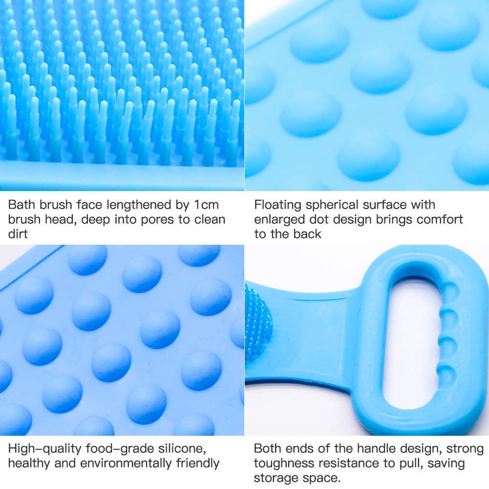 1308 Silicone Body Back Scrubber Bath Brush Washer For Dead Skin Removal 