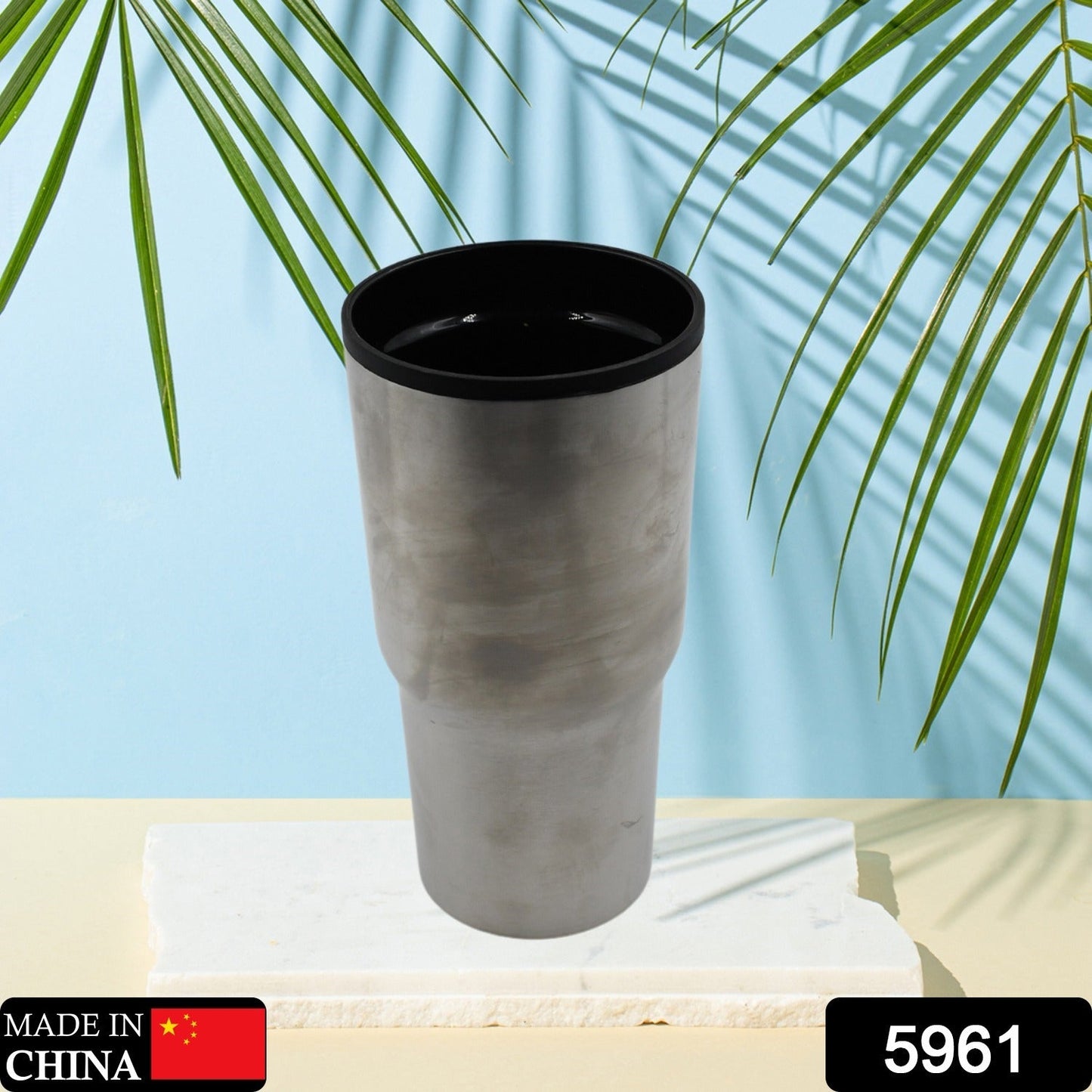 5961 STAINLESS STEEL VACUUM GLASS INSULATED GLASS COFFEE CUPS DOUBLE WALLED TRAVEL MUG, CAR COFFEE MUG (Without Lid)