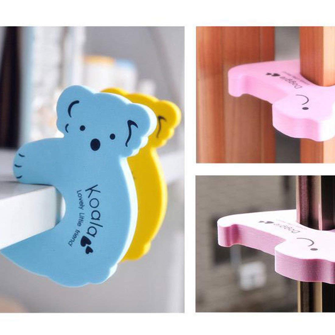 6039A Animal Shape Door Stopper Lock Safety Guard, Kids Safety and Protection Finger Pich Door Guard, Baby Safety Cute Animal Security Door Stopper (2pc Set)