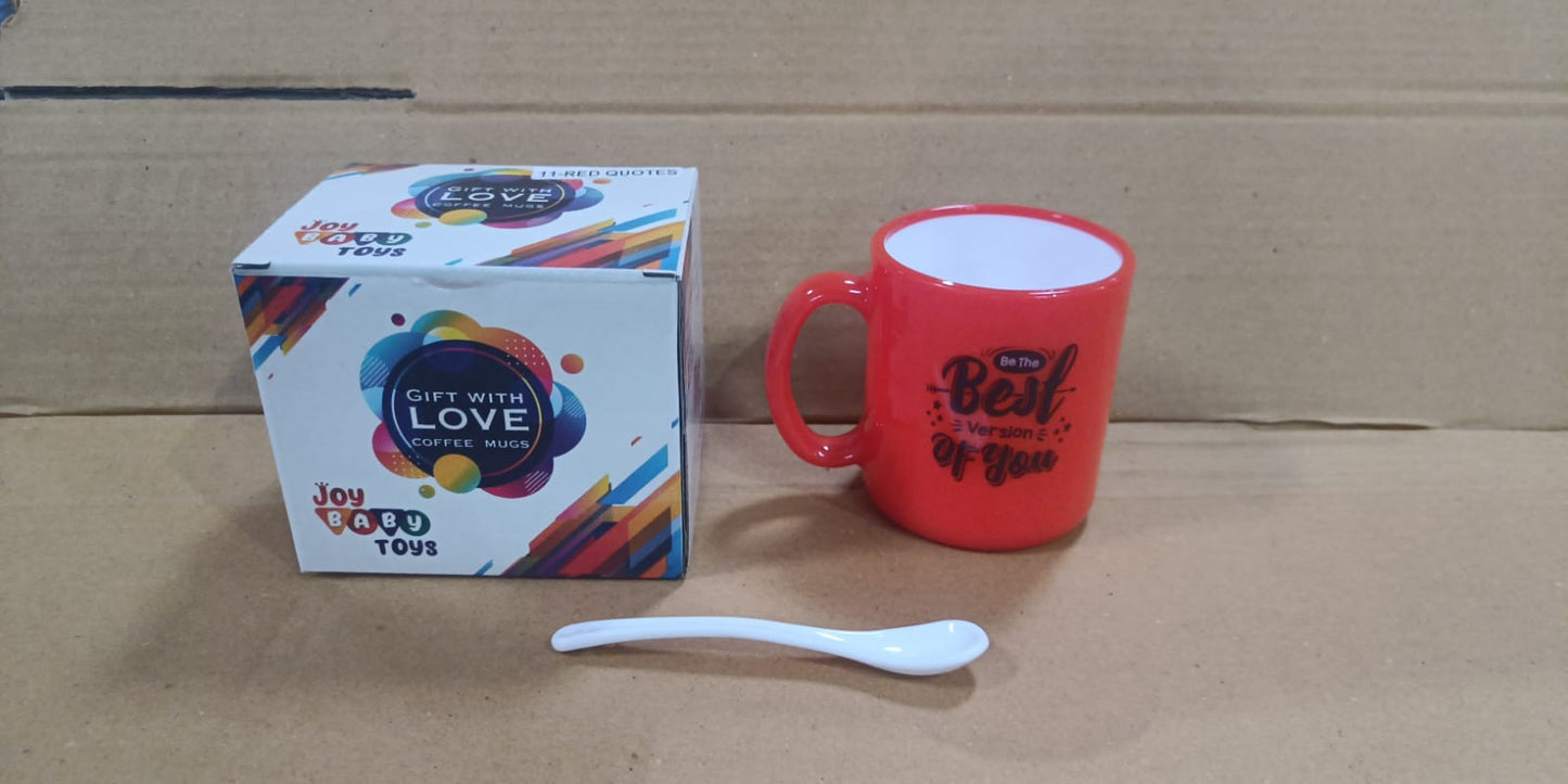 4122  Coffee Mug With Spoon and box packing, Design Coffee Mug Used for Drinking and Taking Coffees and Some Other Beverages in All Kinds of Places