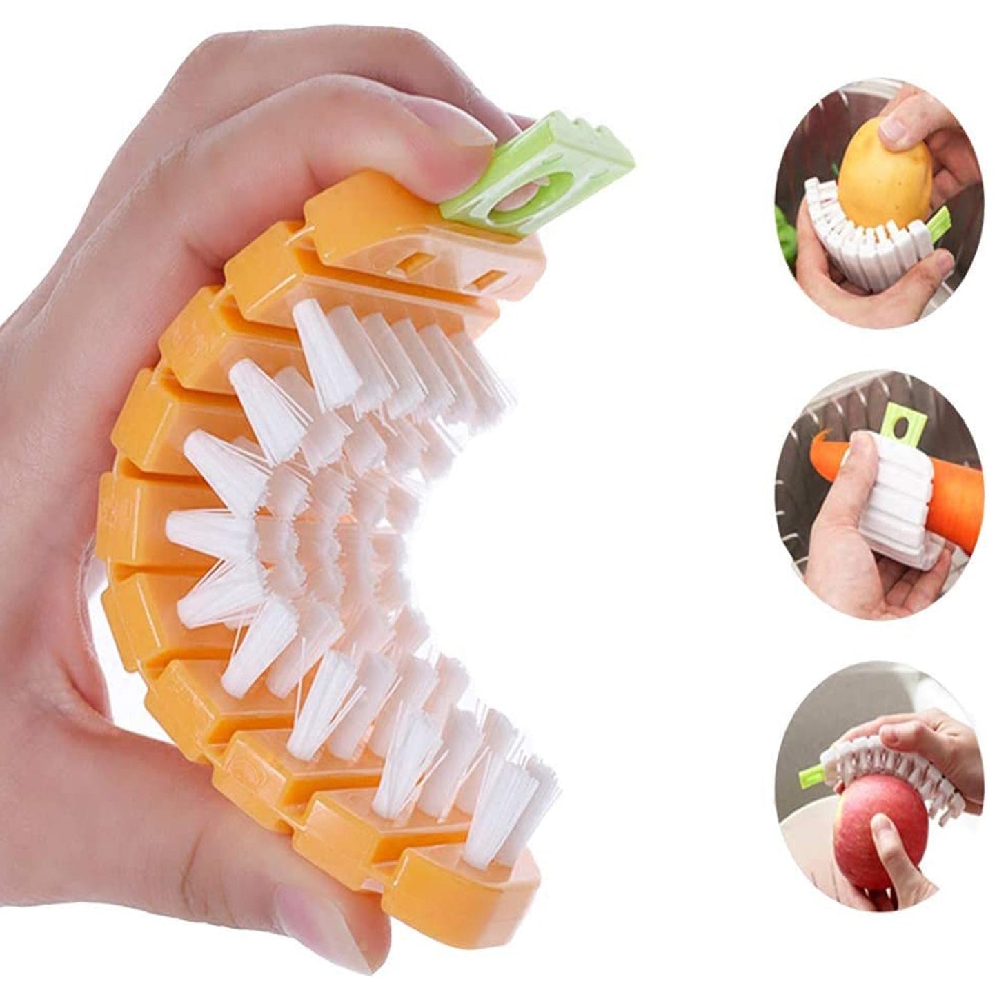 2950 Vegetable Scrubbing Brush, Vegetable Scrubber Nonâ€‘Toxic Fruit Brush Carrot Shape Vegetable Brush for Potato for Vegetable