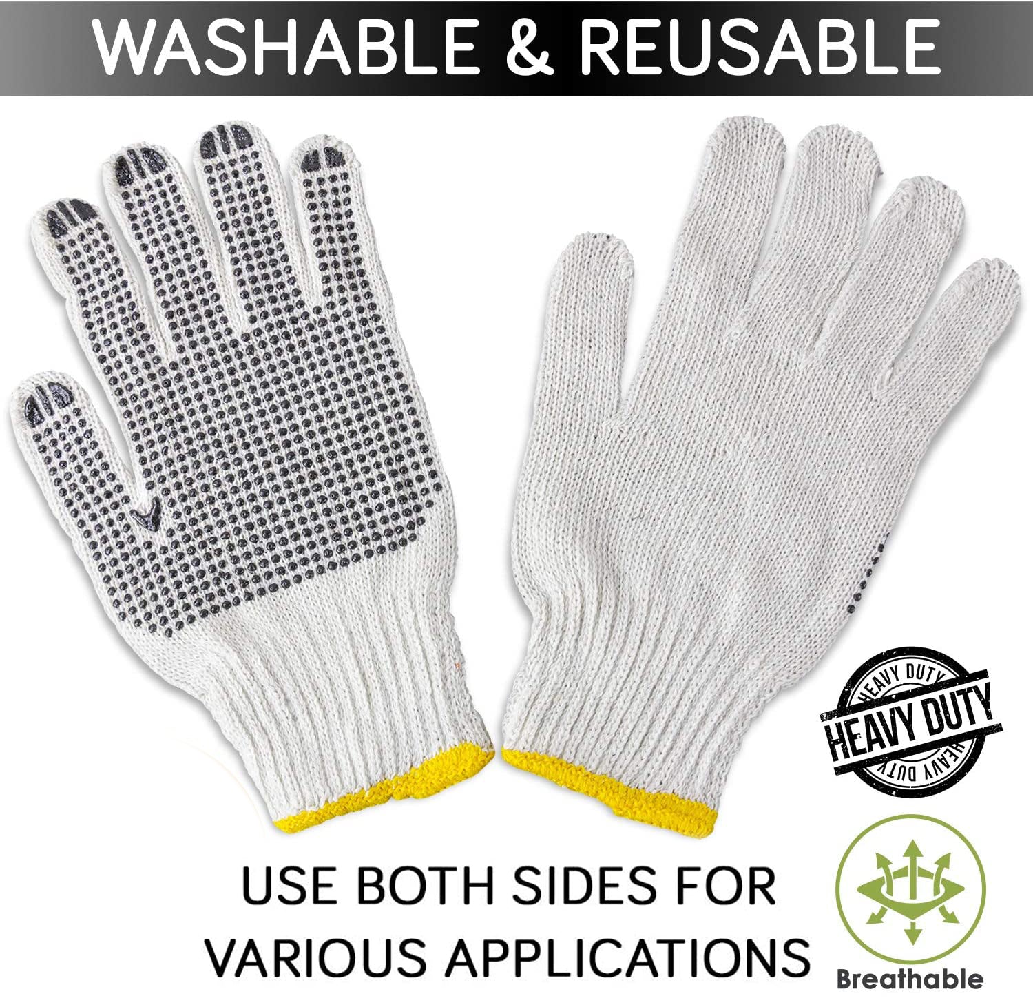 4611 Unisex Knitted/Sewing Cotton Plain Hand Gloves Raw White 