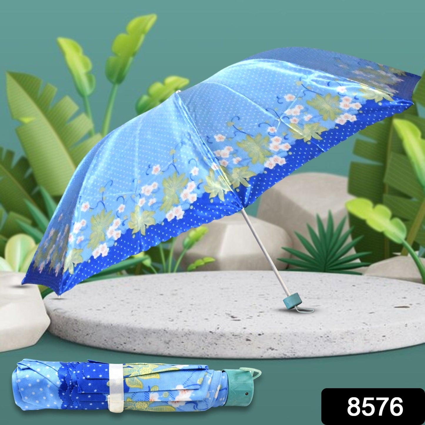 3-Fold Sun Protective Solid Foldable Outdoor Umbrella, Portable Sun, UV Protection Lightweight Rain Umbrella For Girls, Women, Men, Boys (1 pc)