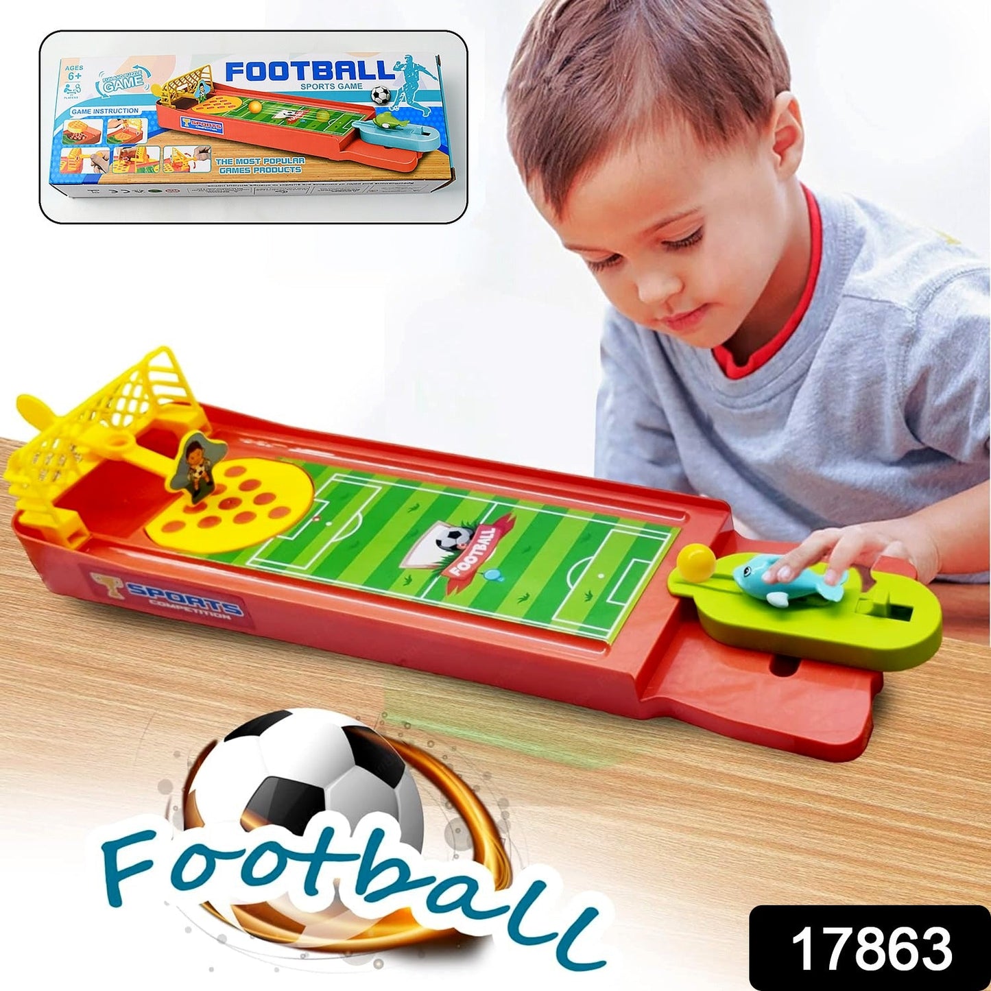 17863 Mini Table Top Finger Football Game for Kids-Desktop Game for Kids & Adults, Fun Indoor Finger Bowling Game for Boys & Girls, Family Board Game