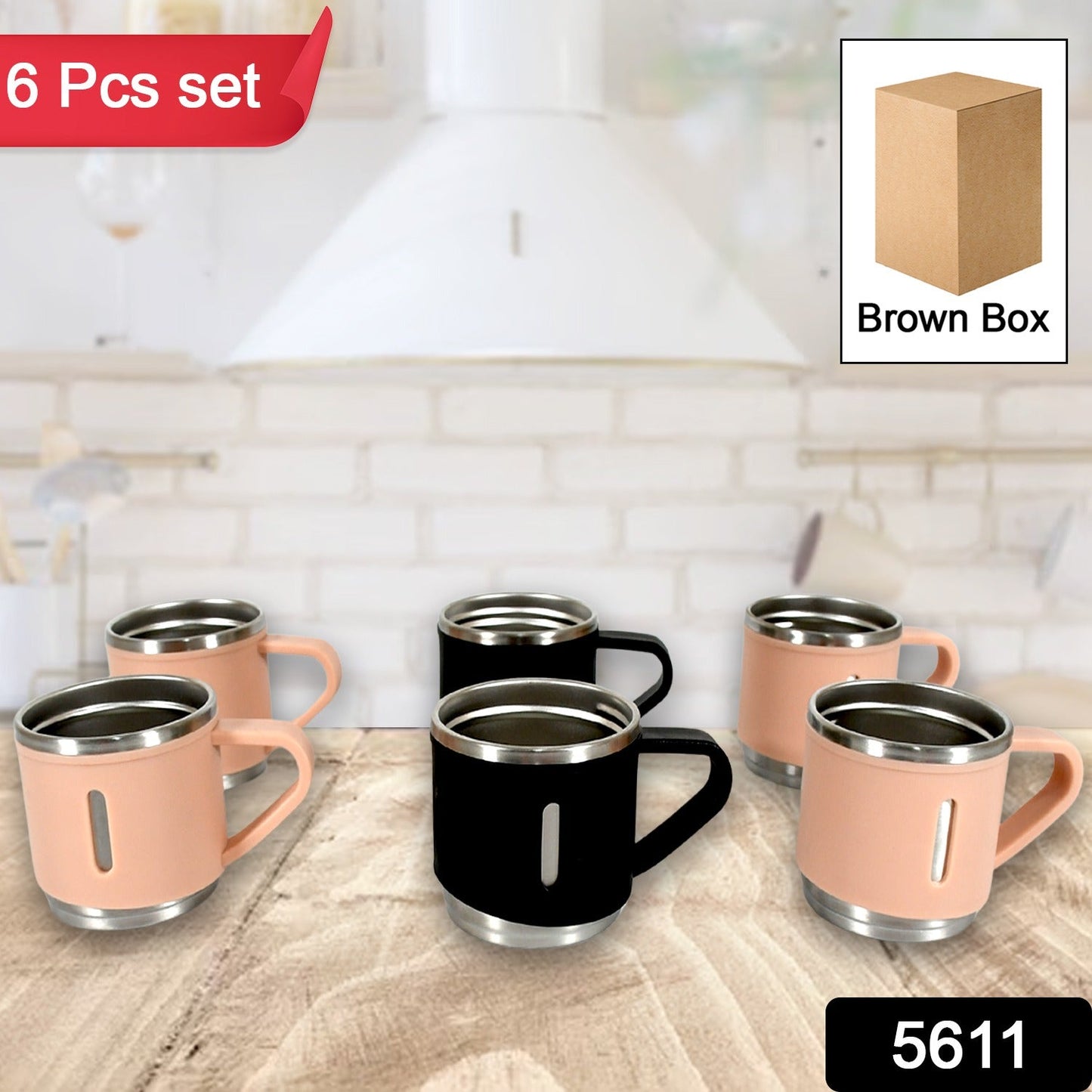 Stainless Steel Vacuum Coffee / Tea Cup, Tea Mug Hot Insulated Double Wall Stainless Steel, Coffee, and Milk Cup with Handle Easy To Carry: Coffee Cup (1 Pc / 3 pc / 6 pc)