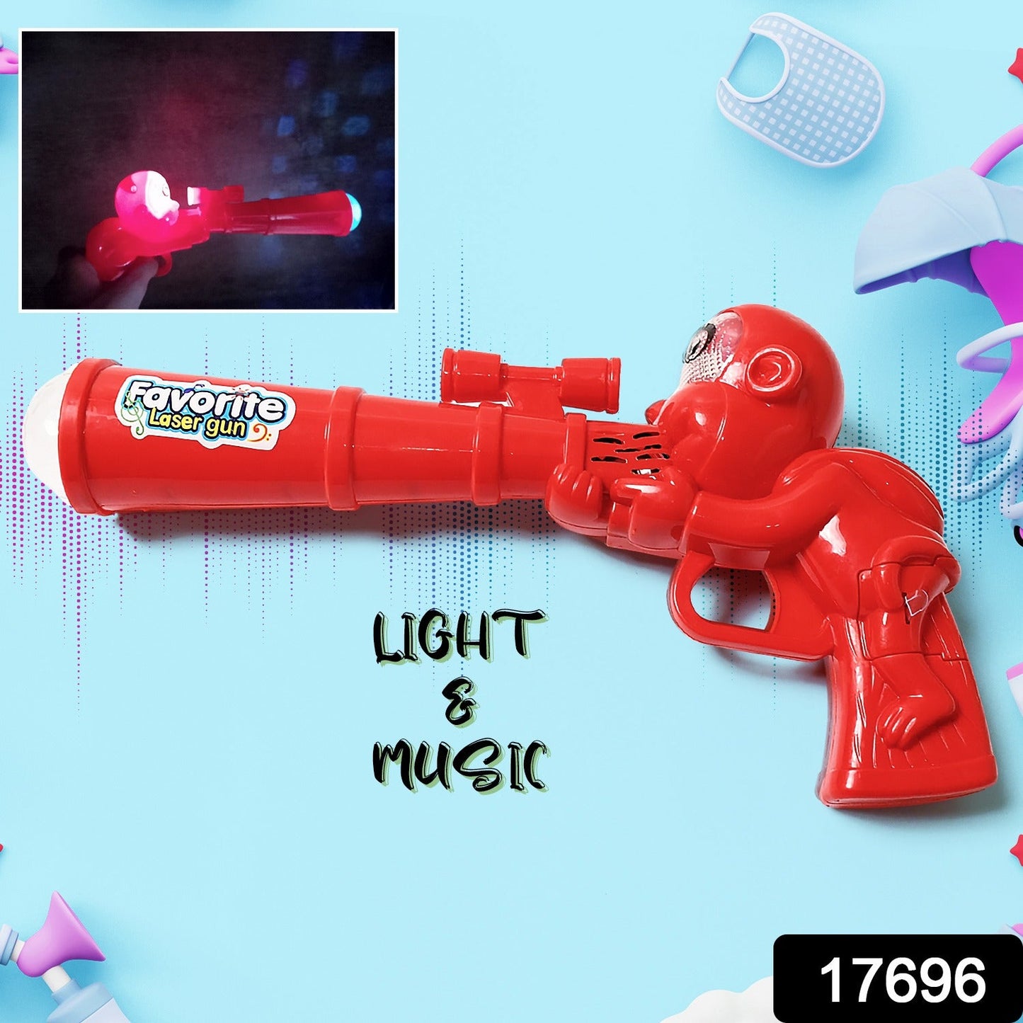 17696 Laser Gun with Musical Sound & Light Toy for Boys & Girls, Birthday Gift for Kids (Pack of 1)