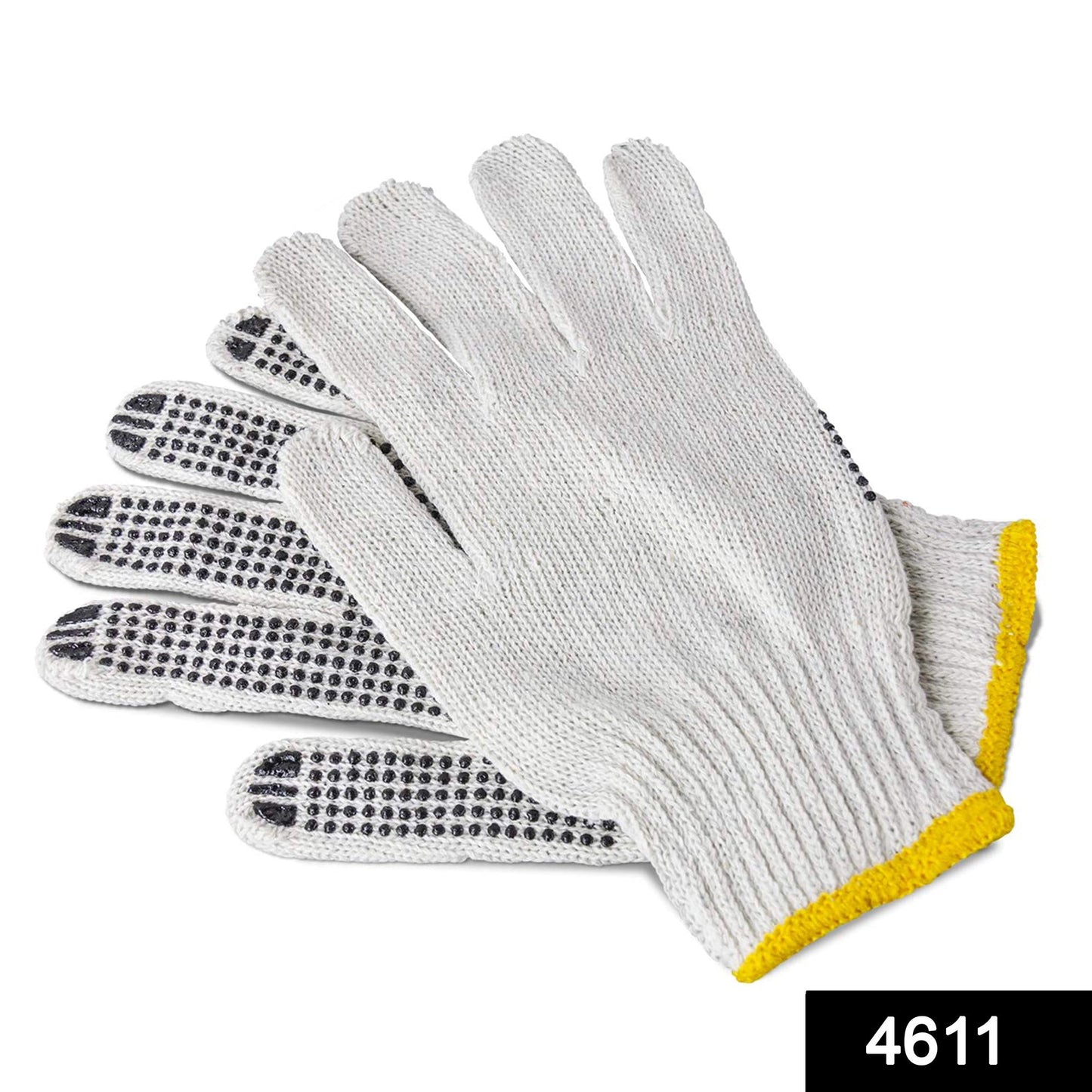 4611 Unisex Knitted/Sewing Cotton Plain Hand Gloves Raw White 