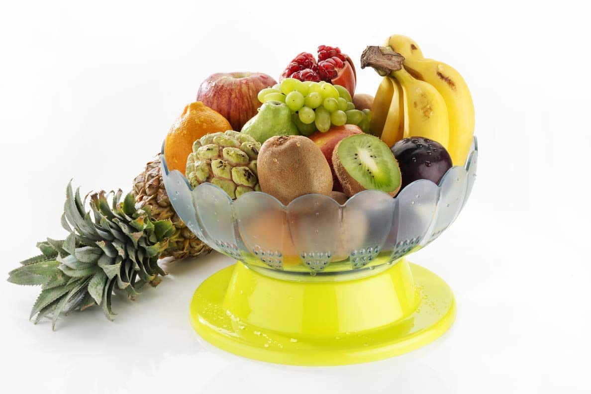 2459 Absolute Plastic Round Revolving Fruit and Vegetable Bowl 